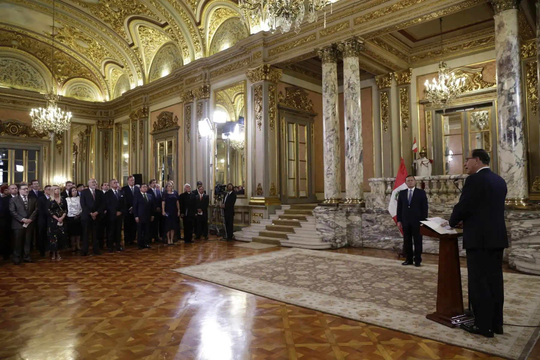 Jefe de Estado  Martín Vizcarra recibiò el saludo protocolar del Cuerpo Diplomático en Palacio de Gobierno.Foto: ANDINA/Prensa Presidencia