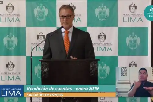 Alcalde Jorge Muñoz expuso balance de primer mes de gestión. Foto: Captura Facebook/MML