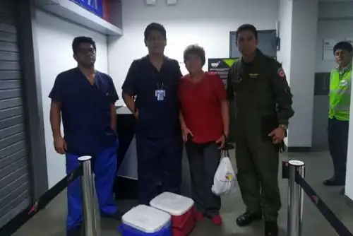 La aeronave Lear Jet realizó el vuelo durante la madrugada, gracias a coordinaciones entre el Ministerio de Defensa y EsSalud
