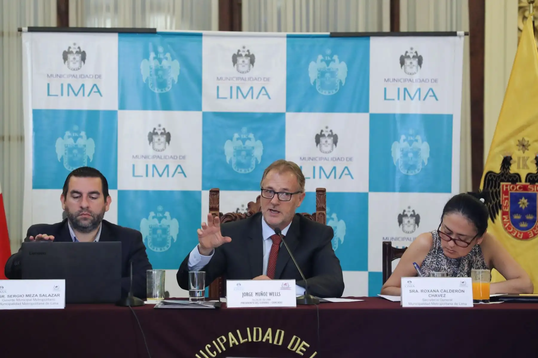 El Alcalde de Lima, Jorge Muñoz, presidió el primer Comité de Seguridad Ciudadana (Codisec) que contó con la presencia de autoridades civiles y policiales.

Foto: ANDINA/Juan Carlos Guzmán Negrini.