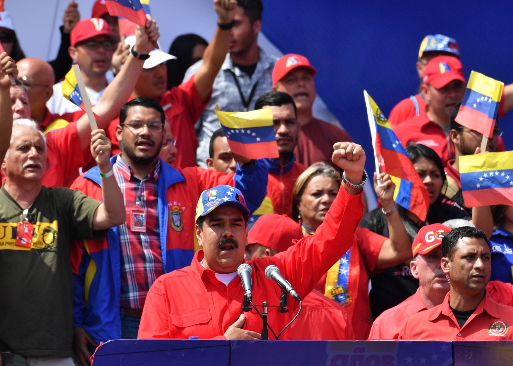 El presidente venezolano, Nicolás Maduro, reapareció este sábado en plaza pública.