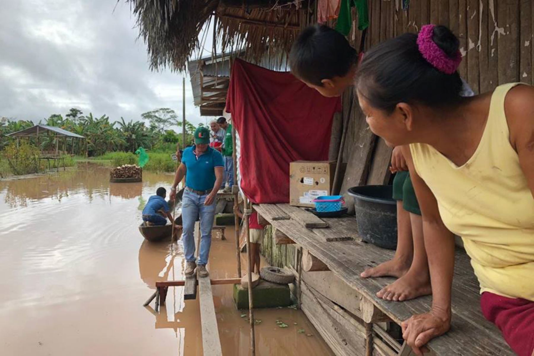 Piden declarar en emergencia a zona del Bajo Huallaga, en la provincia y región San Martín, ante el riesgo de inundaciones por crecida del río Huallaga. Foto: Carlos Tello/Municipalidad de San Martín.