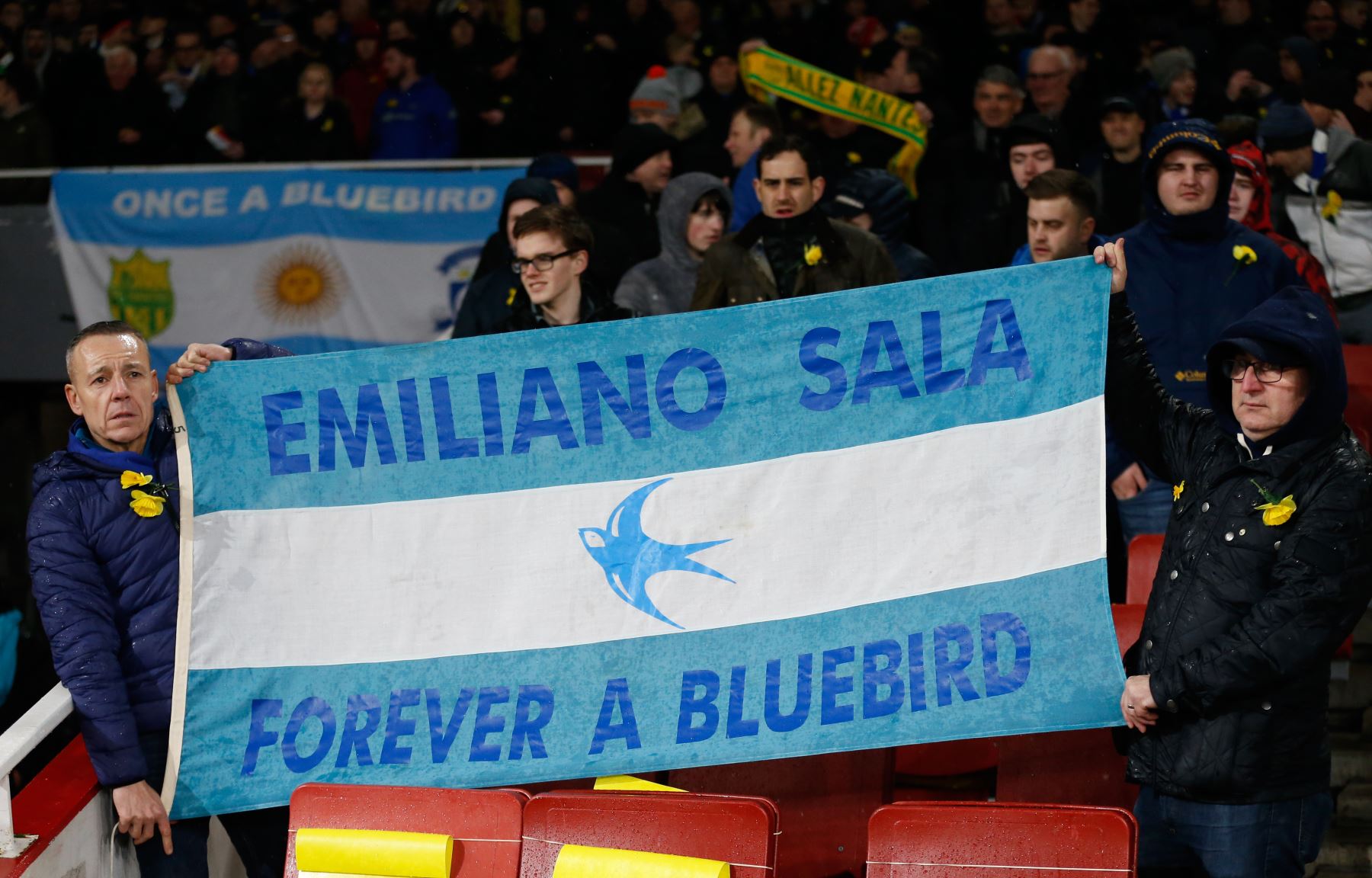 Desde la desaparición del avión donde viajaba Emiliano Sala su equipo, Nantes, e hinchada lamentan su partida. AFP