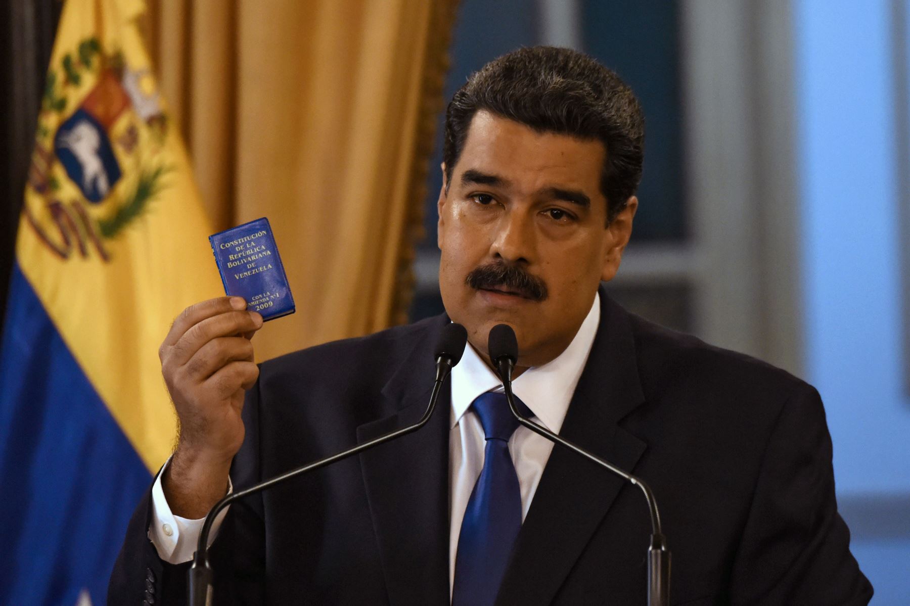 El presidente venezolano, Nicolás Maduro, pronunció un discurso en Caracas el 8 de febrero de 2018 Foto: AFP