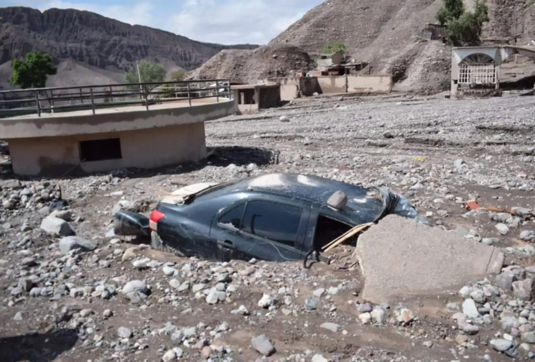 Fuertes lluvias y huaycos nos dejan estas imàgenes  del centro poblado Mirave, en el distrito de Ilabaya, en la provincia Jorge Basadre.Foto: ANDINA/Prefectura Tacna