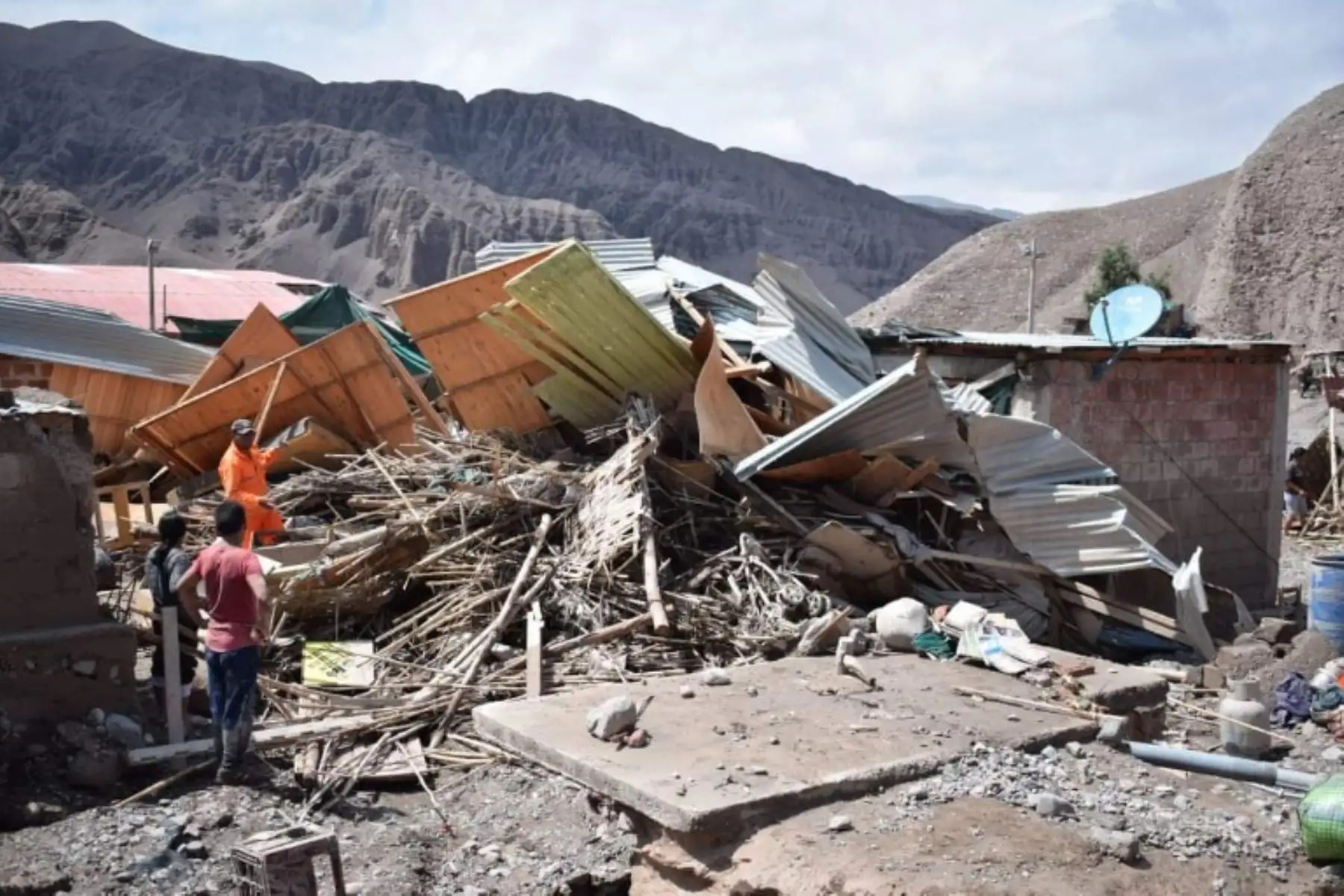 Fuertes lluvias y huaycos nos dejan estas imàgenes  del centro poblado Mirave, en el distrito de Ilabaya, en la provincia Jorge Basadre.Foto: ANDINA/Prefectura Tacna