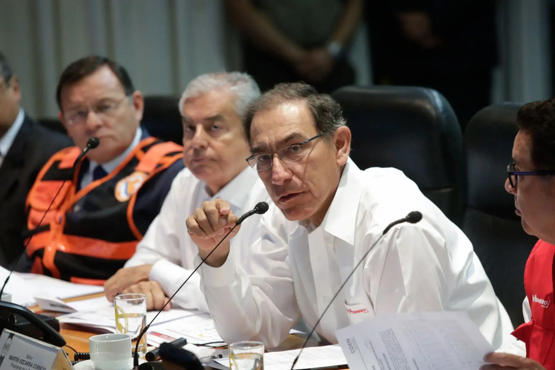 Jefe de Estado preside reunión del Consejo Nacional de Riesgo de Desastres (Conagerd). Foto: ANDINA/Prensa Presidencia