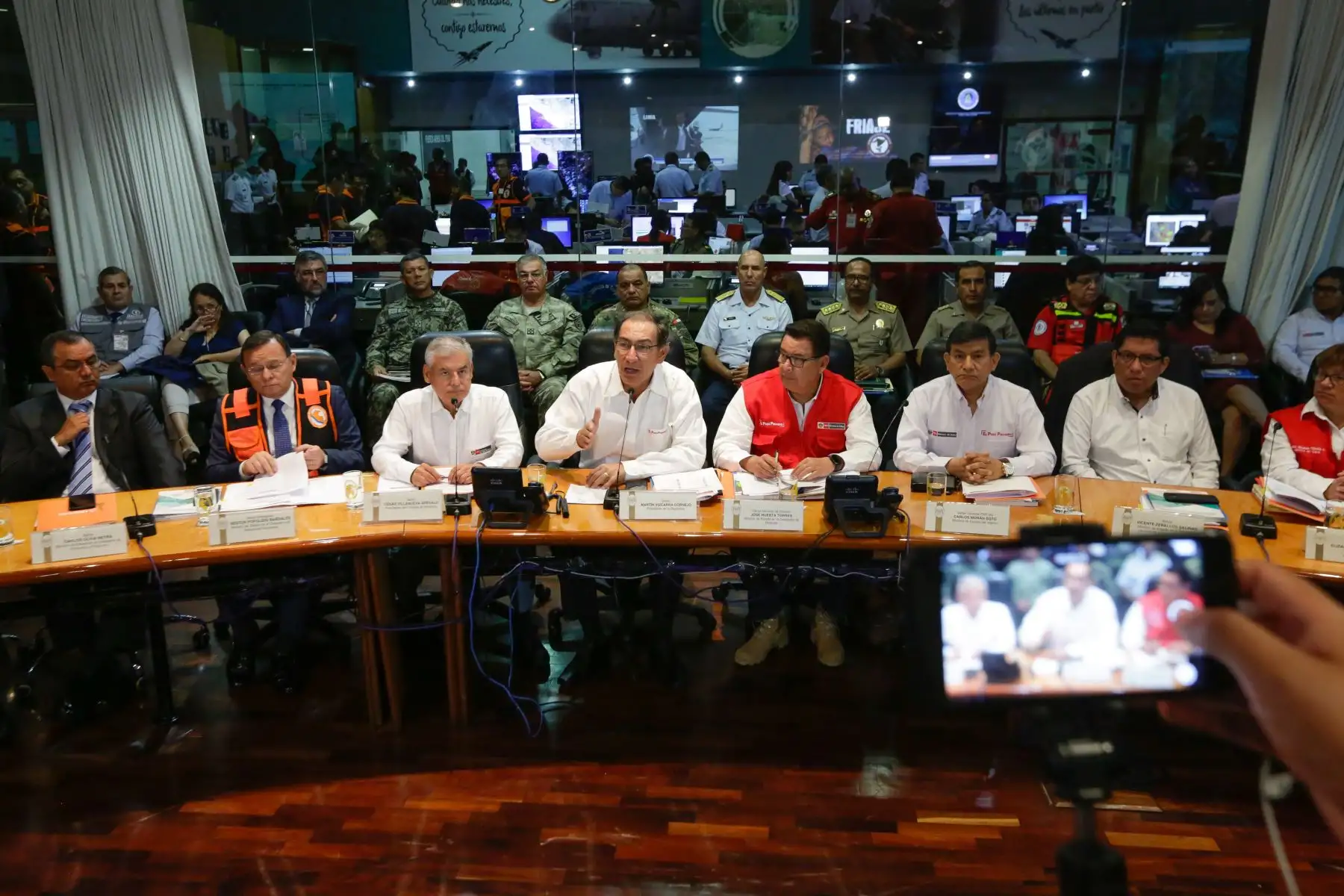 Jefe de Estado preside reunión del Consejo Nacional de Riesgo de Desastres (Conagerd). Foto: ANDINA/Prensa Presidencia