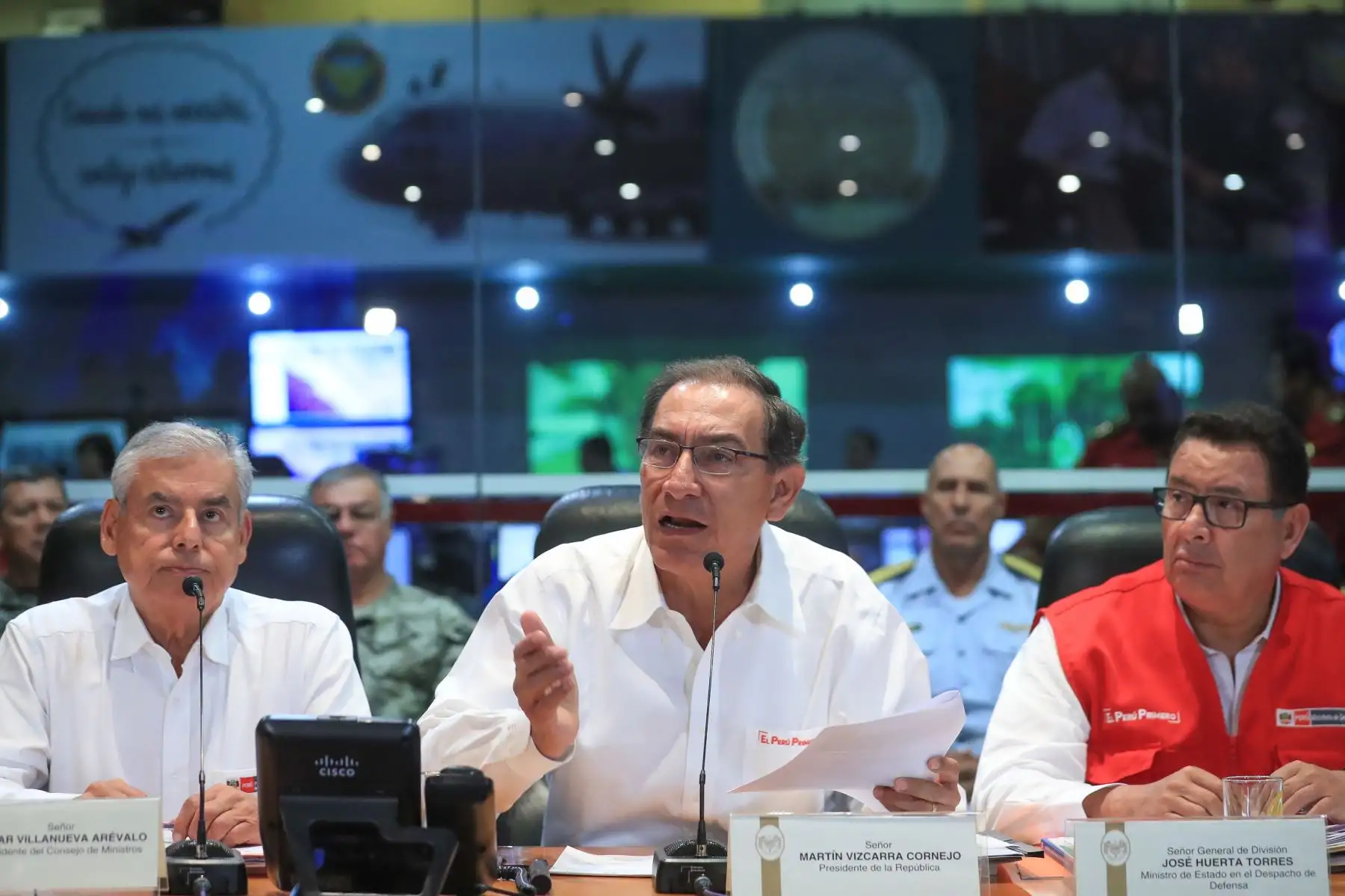 Jefe de Estado preside reunión del Consejo Nacional de Riesgo de Desastres (Conagerd). Foto: ANDINA/Prensa Presidencia