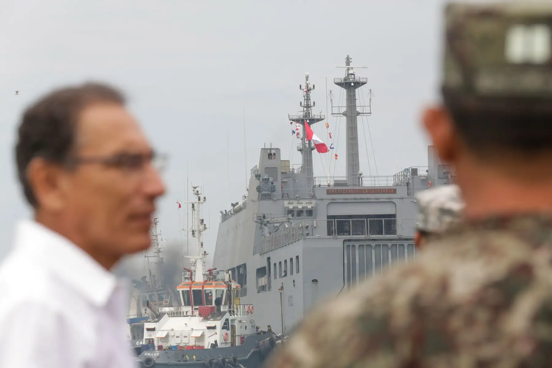 Presidente Vizcarra asiste a zarpe de BAP Pisco, que lleva más de 500 toneladas de ayuda humanitaria al sur del país. Foto: ANDINA/Prensa Presidencia