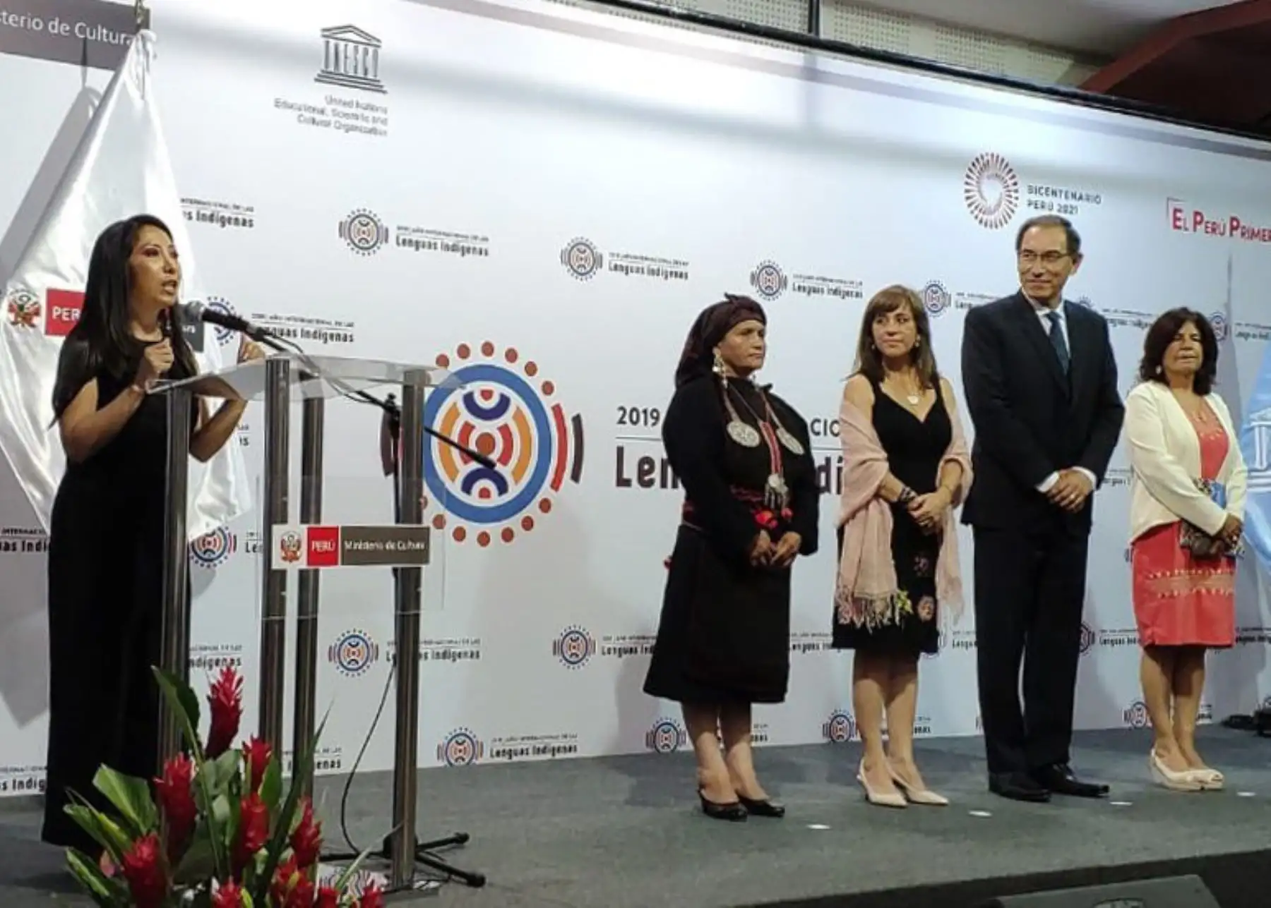 Presidente Martín Vizcarra participa en lanzamiento del Año Internacional de las Lenguas Indígenas.