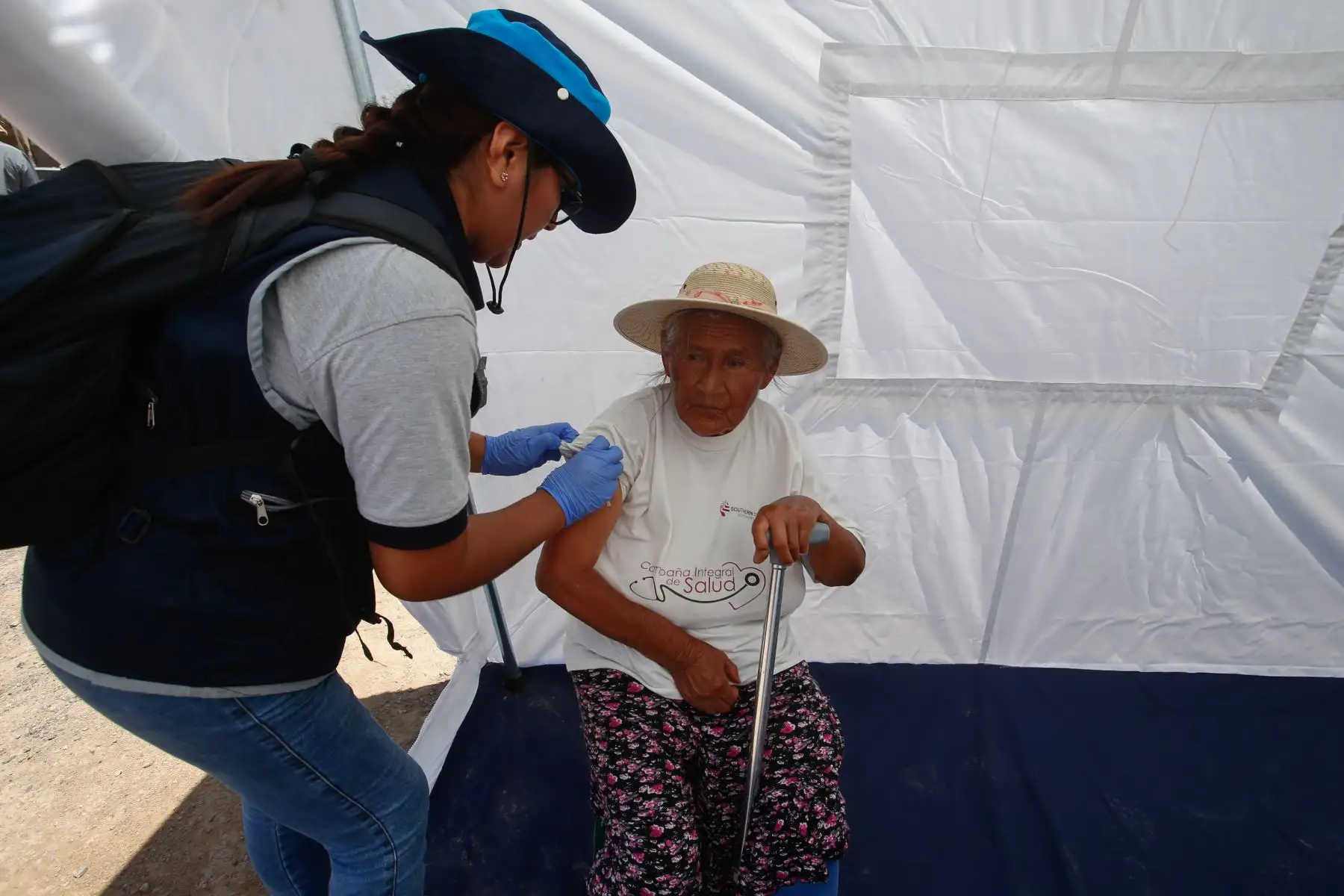 Damnificados de Mirave, Tacna, participan de la Jornada de Apoyo Solidario organizada por la 6ta Brigada del ejercito de Tacna. Foto: ANDINA/Nathalie Sayago