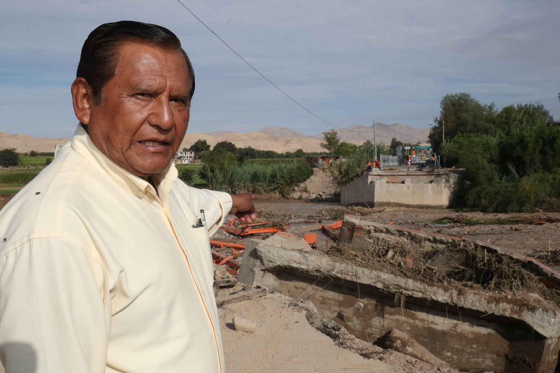 El gobernador regional de Moquegua, Zenon Cuevas, informó hoy que viene coordinando con sus pares de Tacna y Arequipa, para que se declare a la zona sur del país en proceso de reconstrucción, tal como ocurrió en el norte del territorio nacional. ANDINA/Juan Carlos Guzmán