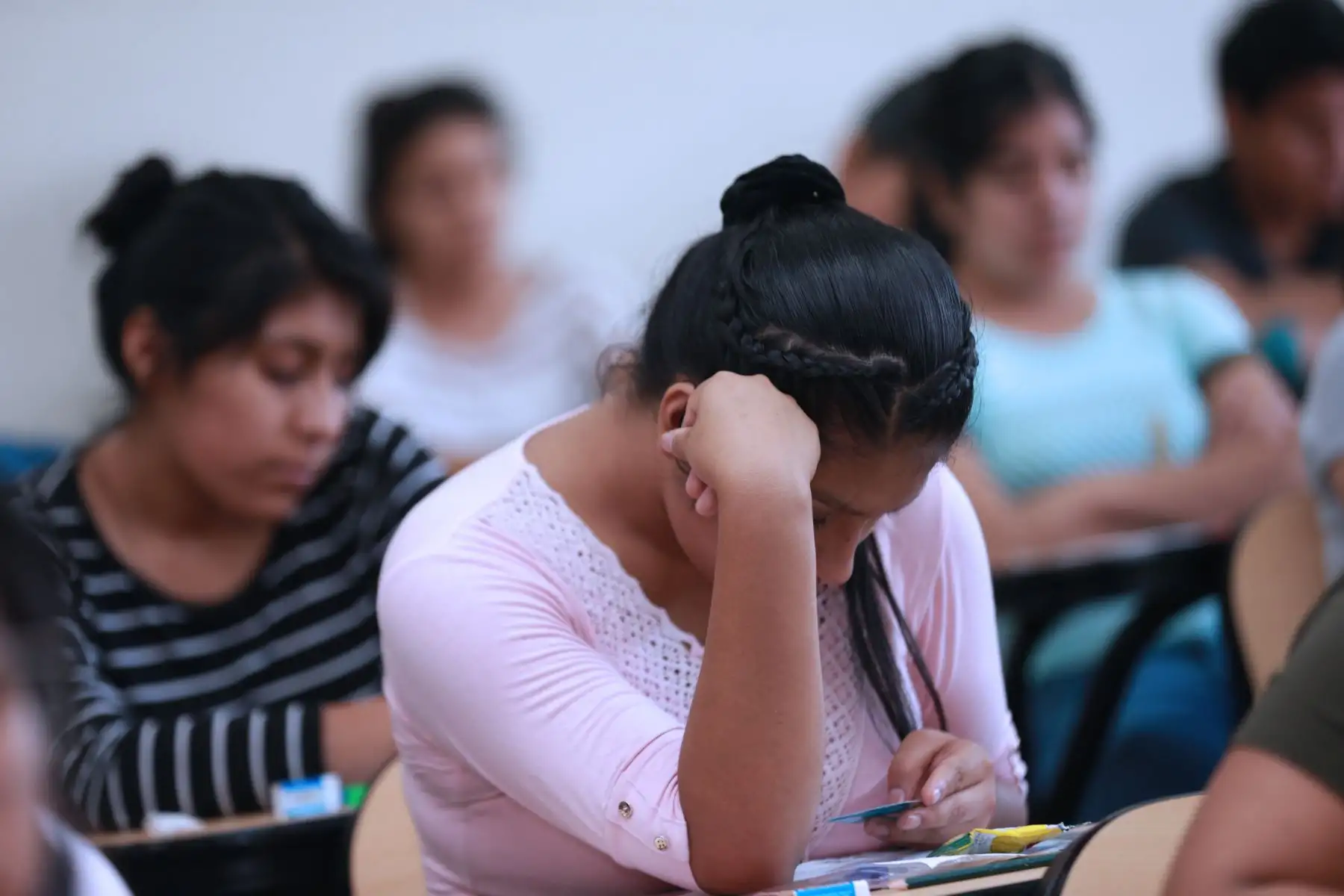 San Marcos: estudiantes rinden simulacro de examen de admisión, para ingreso a la Universidad Decana de América .  
 Foto: ANDINA/Norman Córdova