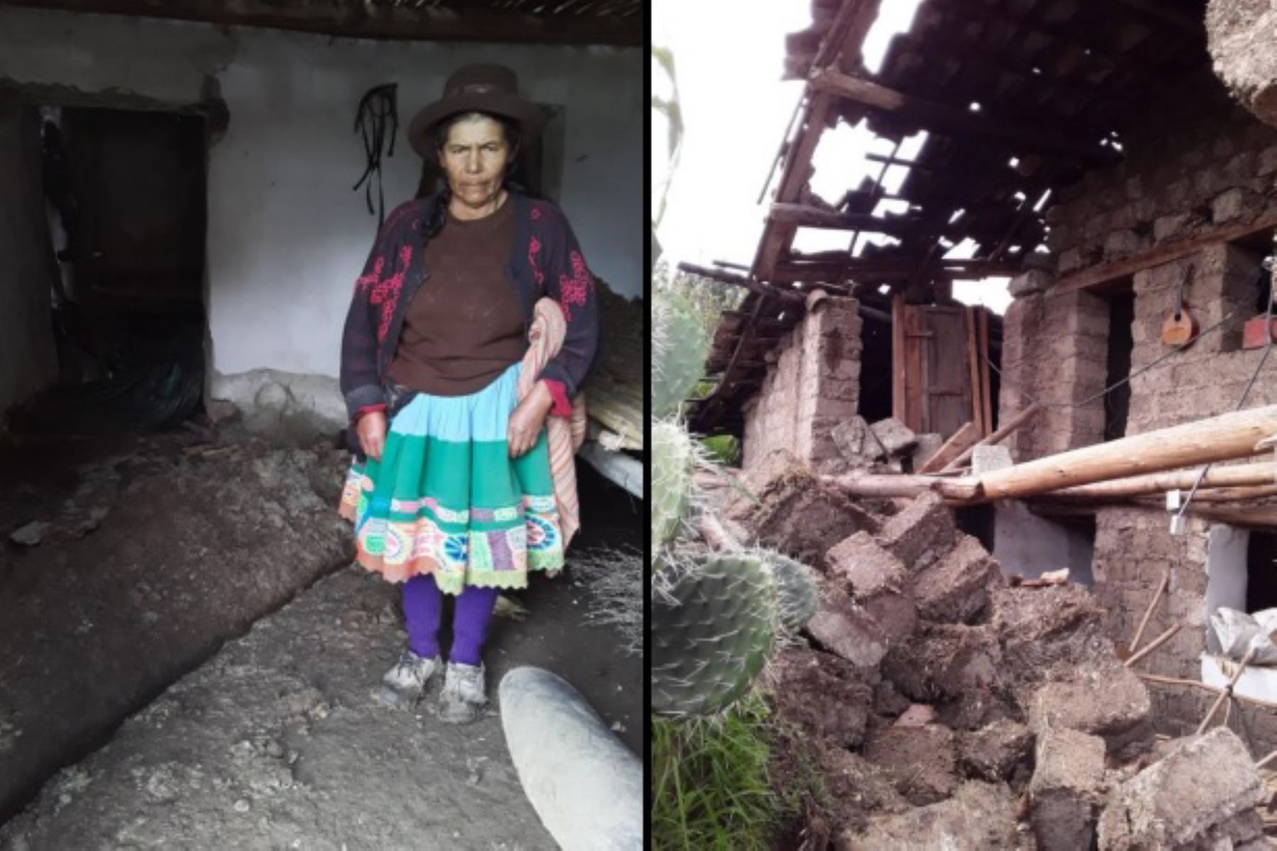 Tres viviendas de la comunidad de Casa Blanca, en la provincia de Chincheros, región Apurímac, resultaron afectadas por las intensas lluvias.