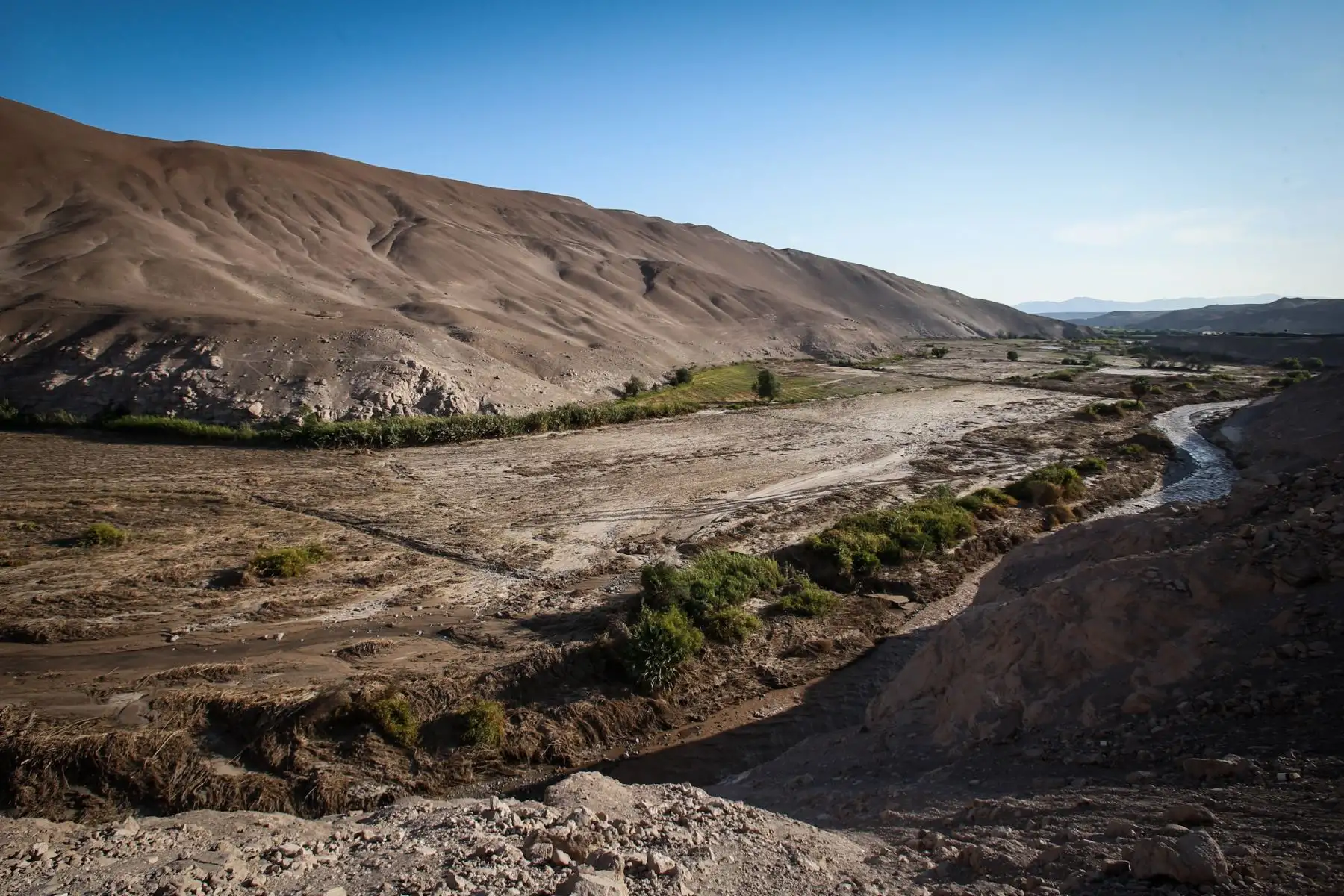 Vista general del Valle Locumba en la región de Tacna, afectado por huaico y crecida del río Locumba. Foto: ANDINA/Nathalie Sayago
