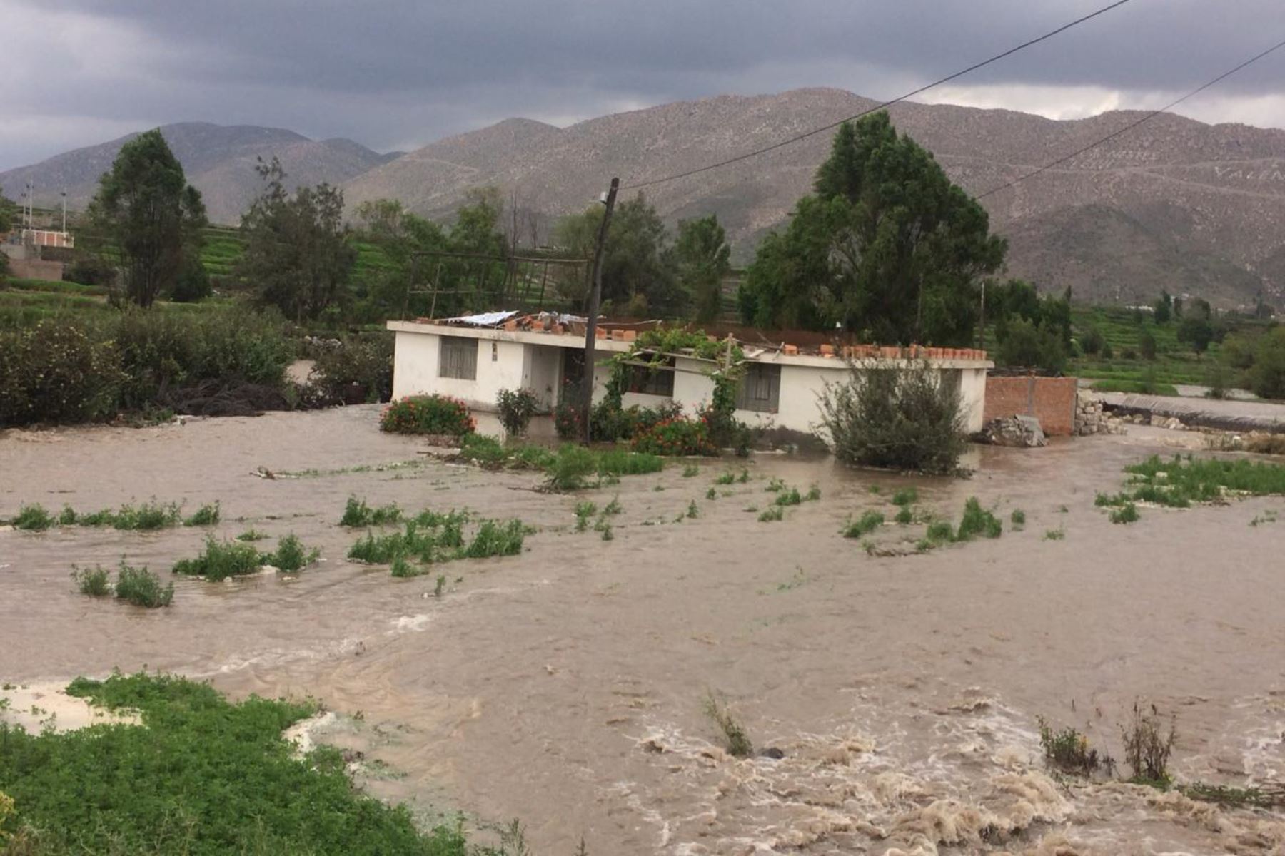 Río Chili se desborda en Arequipa y arrasa con vivienda y terrenos de cultivo. ANDINA