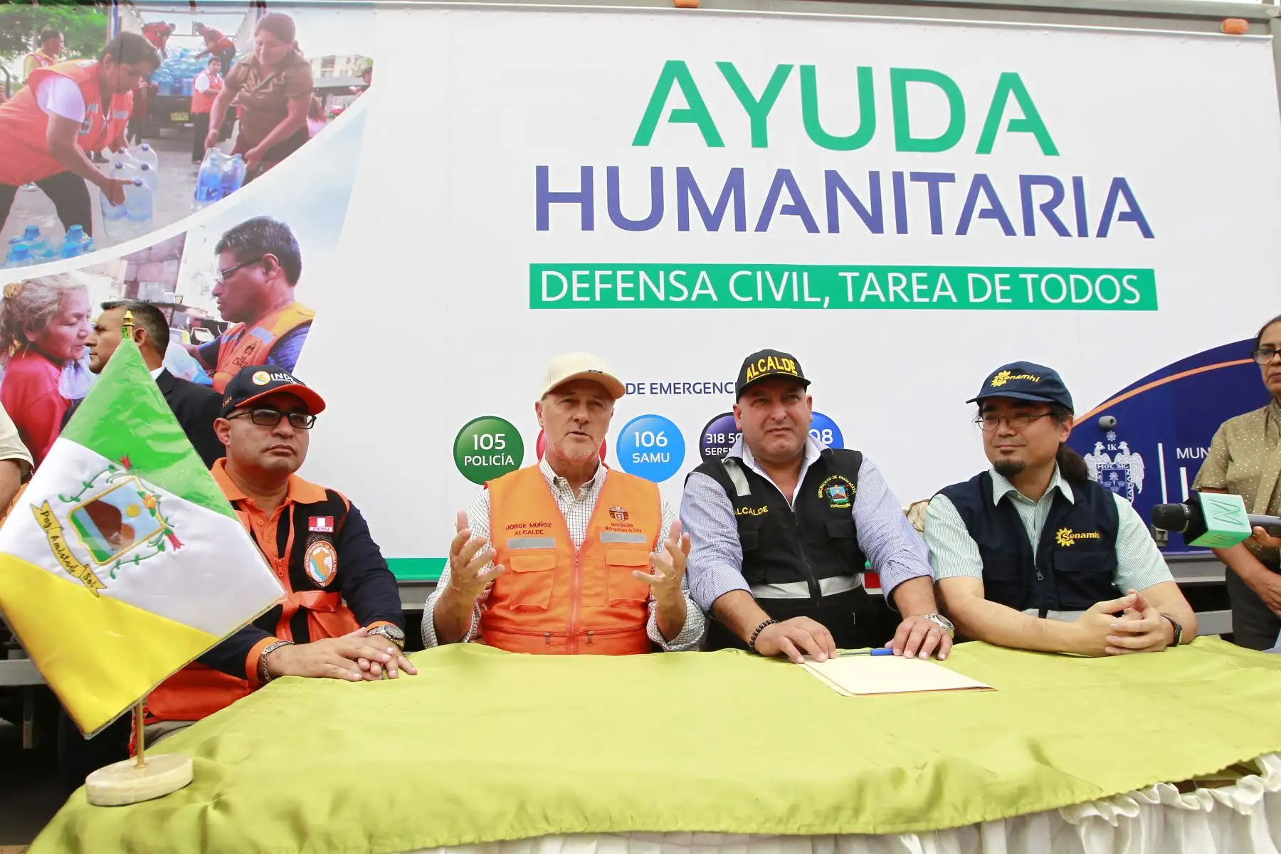 Alcalde de Lima , Jorge Muñoz supervisa simulacro de inundación en el Asentamiento Humano Nueva Alianza de Chaclacayo.Foto: ANDINA/Eddy Ramos