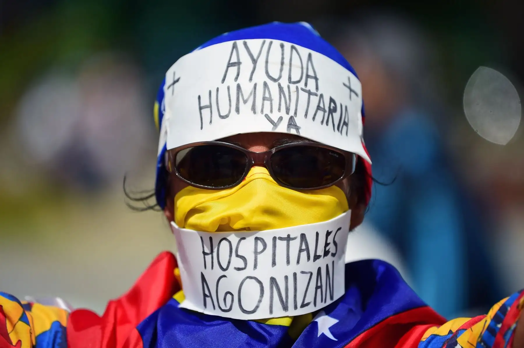 Los partidarios del líder de la oposición venezolana, Juan Guaido, protestan contra Maduro en las calles de Caracas. AFP