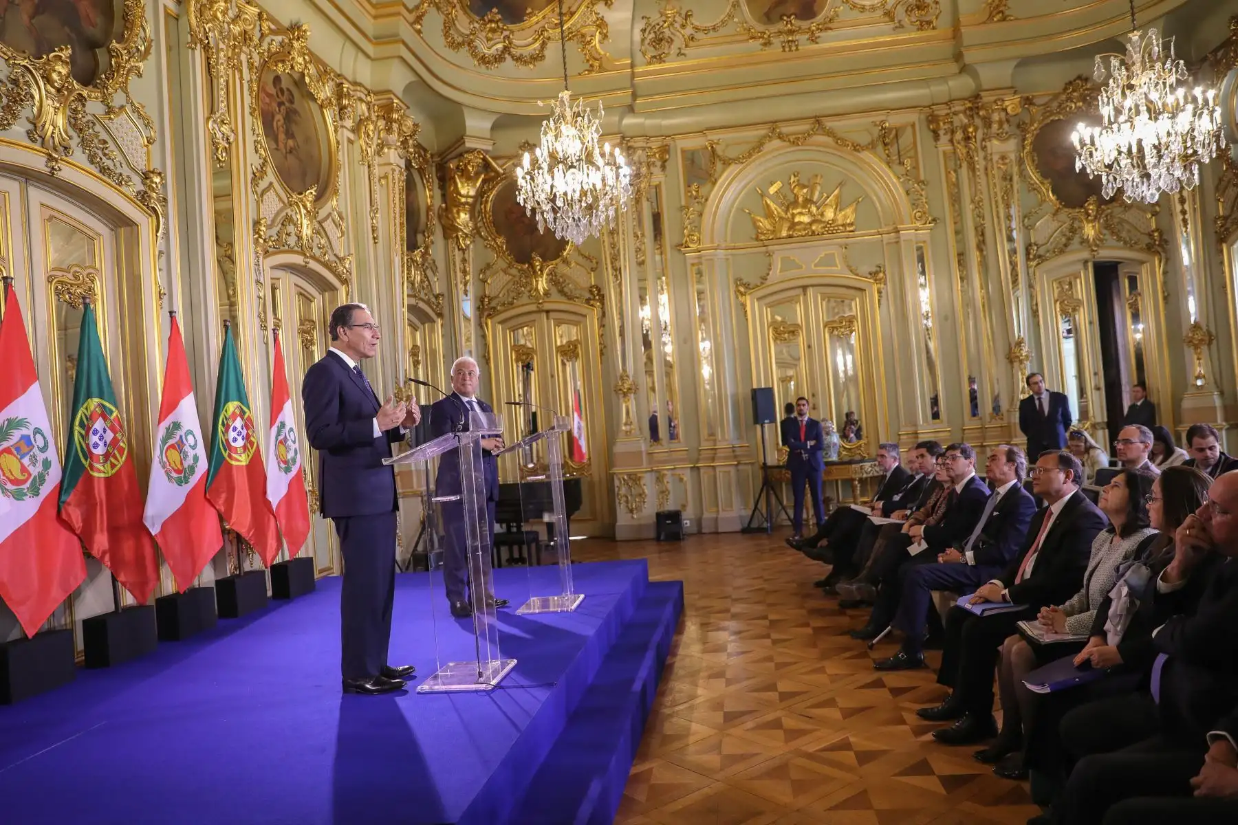 Presidente Martín Vizcarra realiza una Visita de Estado en Lisboa (Portugal) en la que sostuvo importantes reuniones con su par portugués, Marcelo Rebelo de Sousa; el primer ministro de ese país y con la Asamblea Nacional de Portugal. Foto: ANDINA/Presidencia