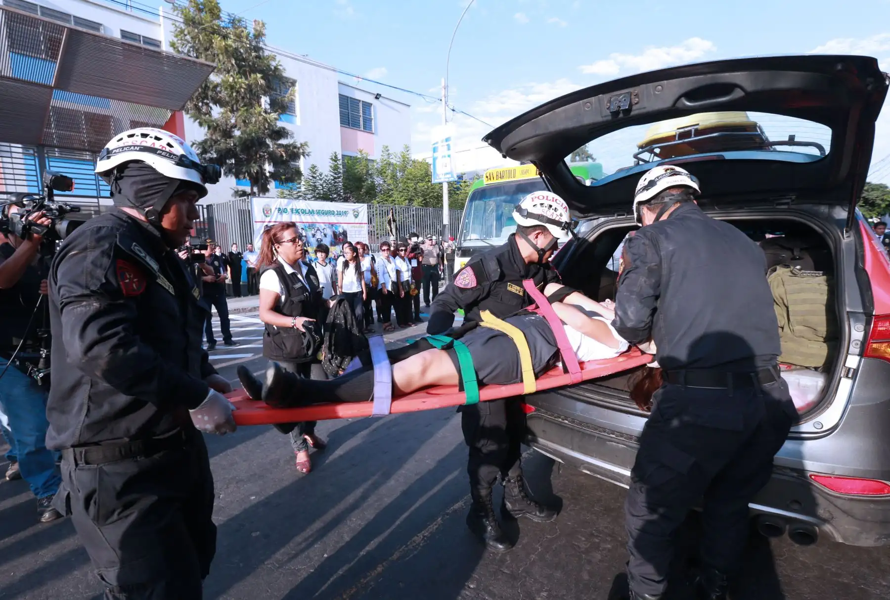 Plan de Operaciones Policiales “Escolar Seguro 2019”, el mismo que será ejecutado en todos los centros escolares del Perú, con la finalidad de garantizar la protección y seguridad a los estudiantes en este año académico. Foto: ANDINA/Norman Córdova