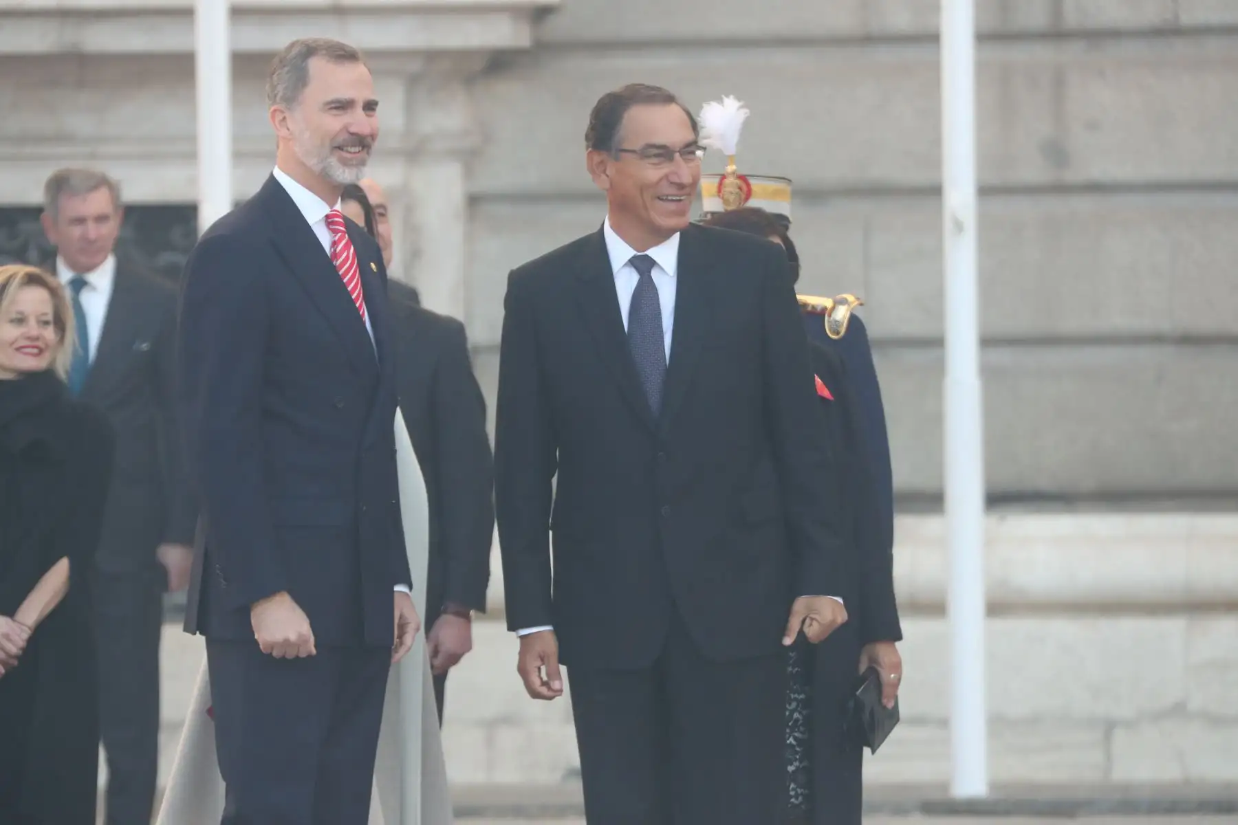 Presidente Vizcarra es recibido por el Rey Felipe VI. Foto: ANDINA/Prensa Presidencia