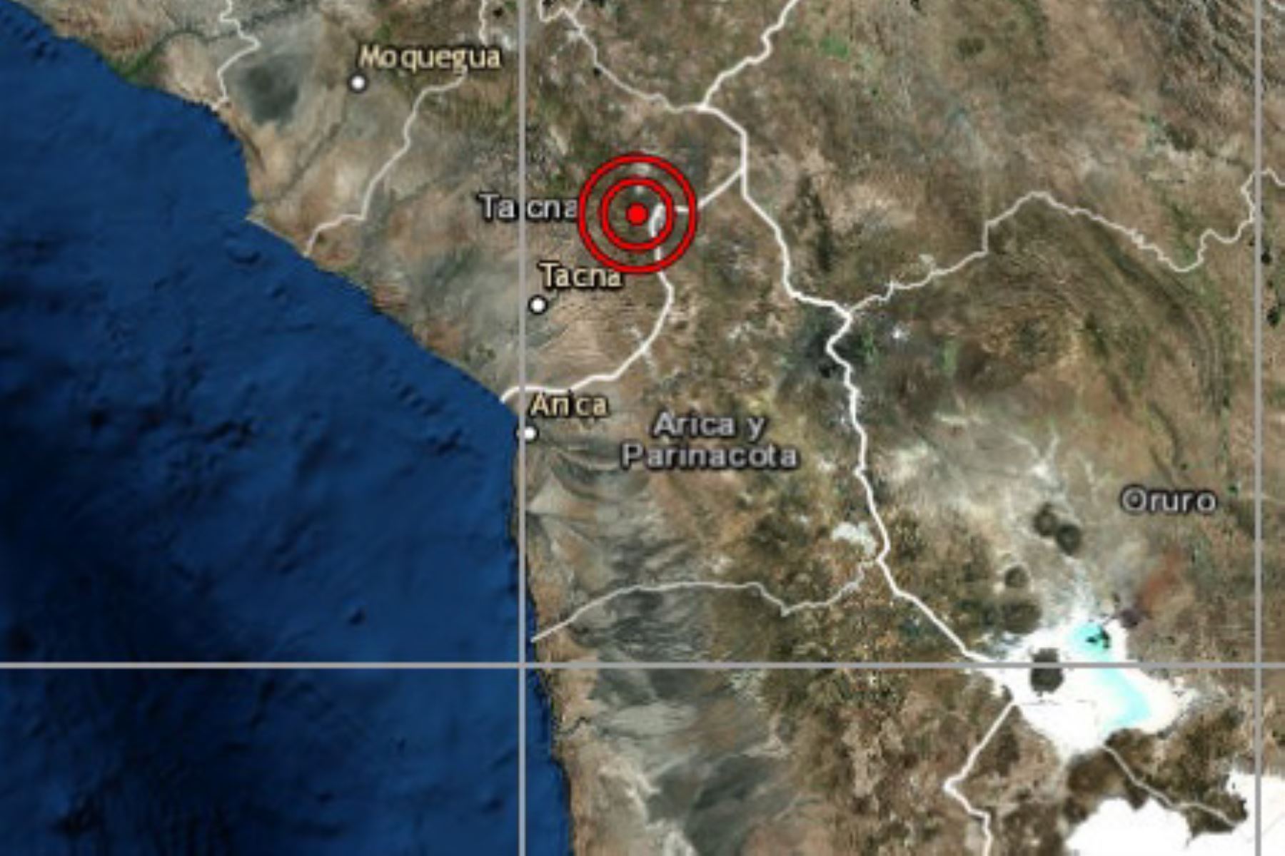 El tercer sismo registrado hoy se registró cerca de la ciudad de Tarata, en Tacna. ANDINA/Difusión