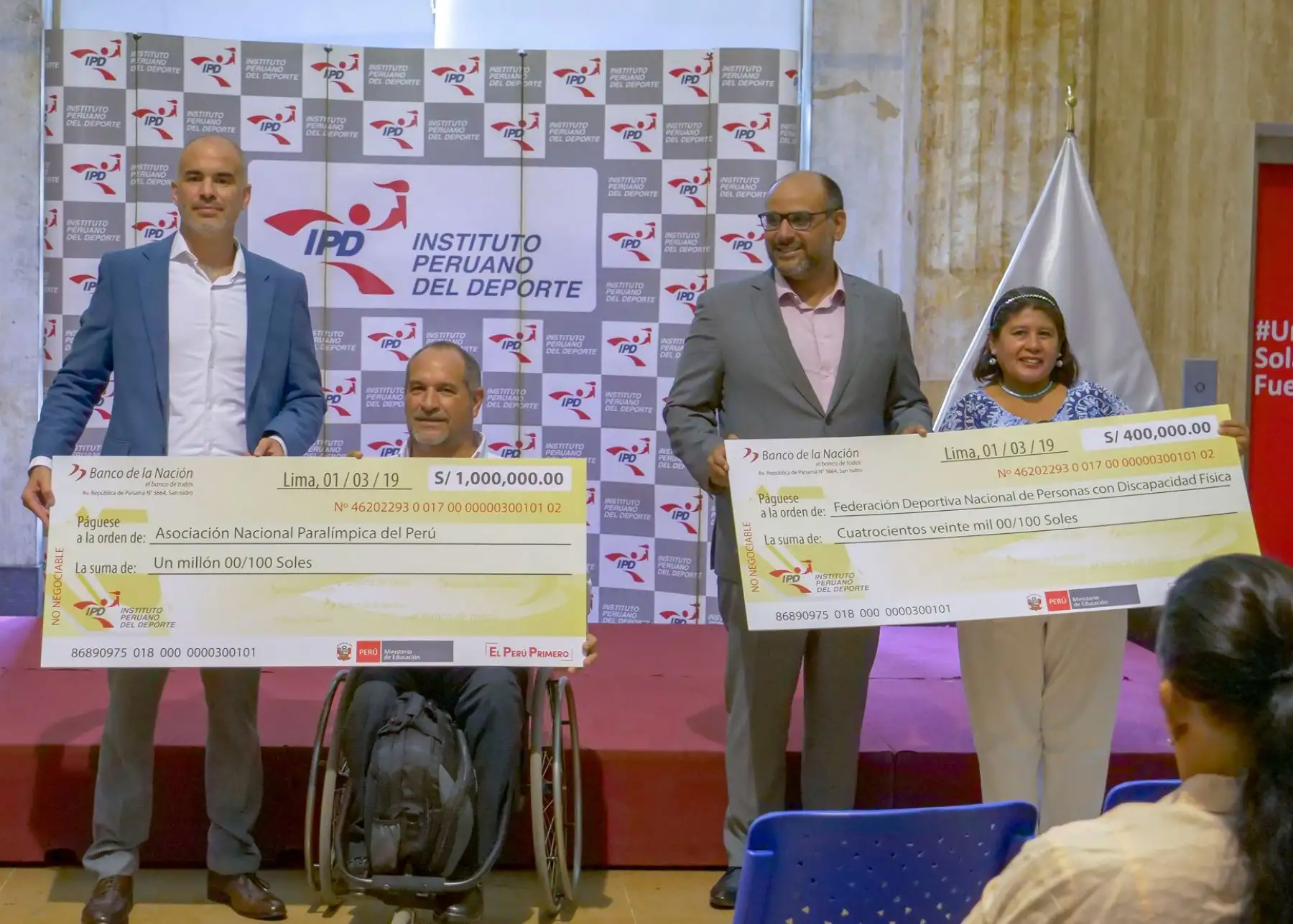 IPD entregó subvenciones económicas a 36 Federaciones Deportivas Nacionales.