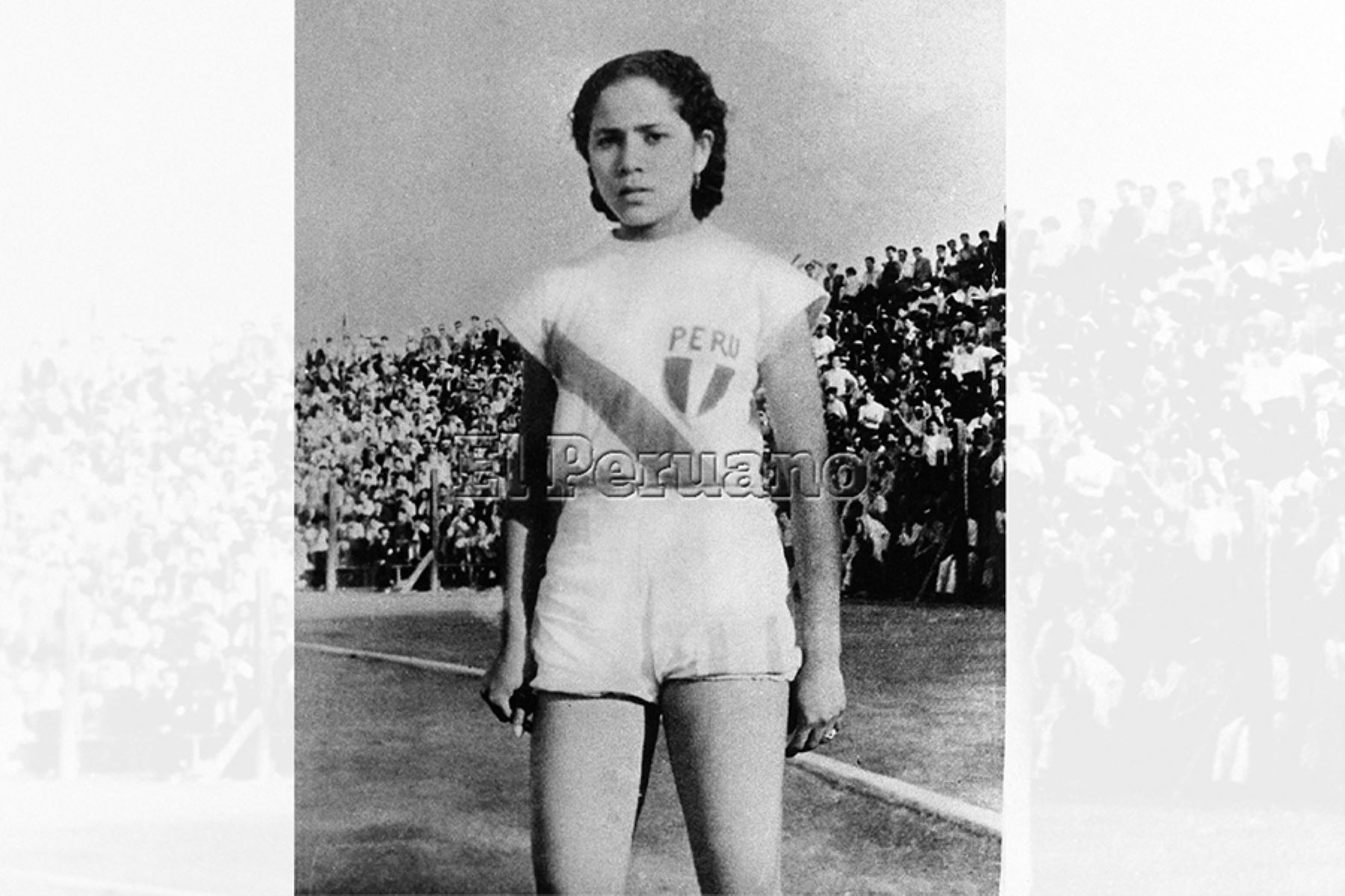 Julia Sánchez campeona panamericana en 100 metros planos en los Juegos Panamericanos de Buenos Aires (1951). Foto: Archivo Histórico de EL PERUANO F