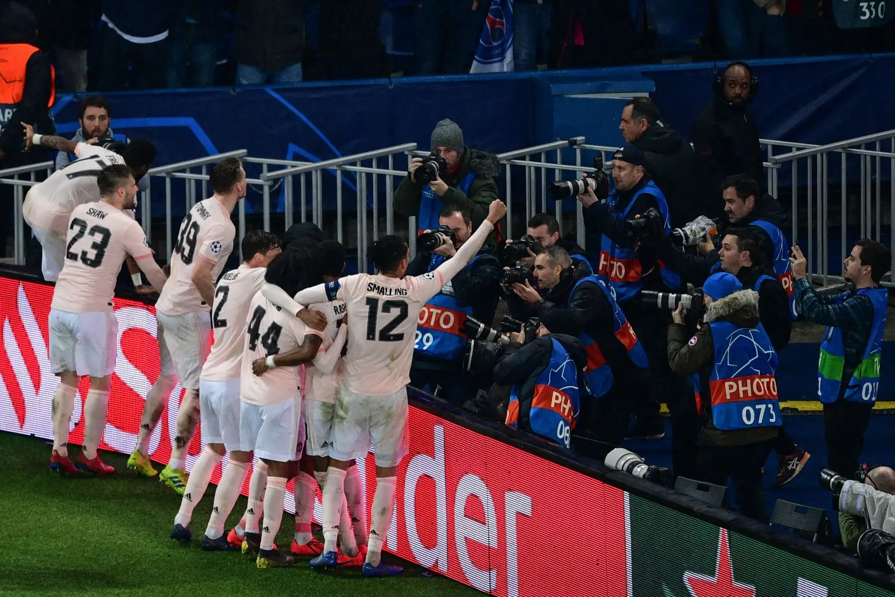 Manchester United vence 3 a 1 al PSG. Foto: AFP