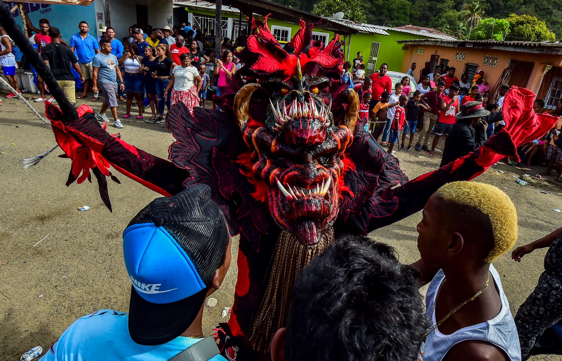 Festival de Congos y Diablos de Portobelo, el máximo evento con que cuenta la cultura panameña por los carnavales. Foto: AFP