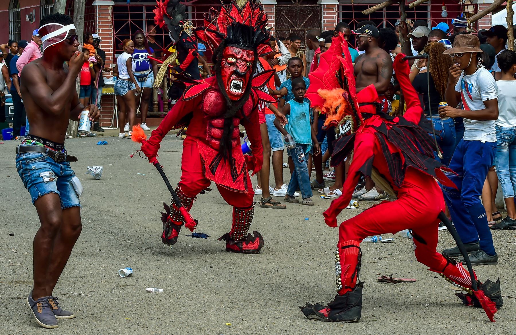 Festival de Congos y Diablos de Portobelo, el máximo evento con que cuenta la cultura panameña por los carnavales. Foto: AFP