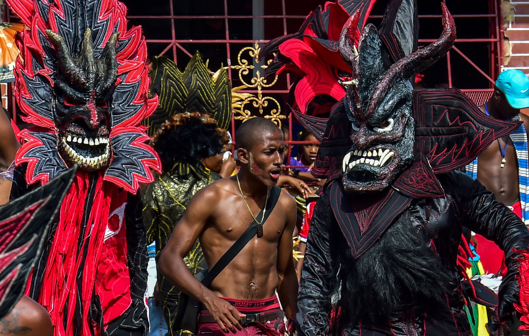 Festival de Congos y Diablos de Portobelo, el máximo evento con que cuenta la cultura panameña por los carnavales. Foto: AFP