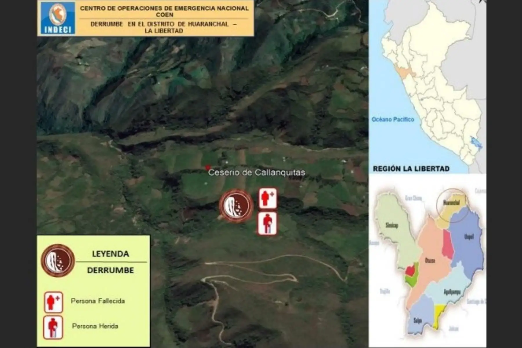 Un muerto y un herido deja derrumbe de mina en sierra de La Libertad.