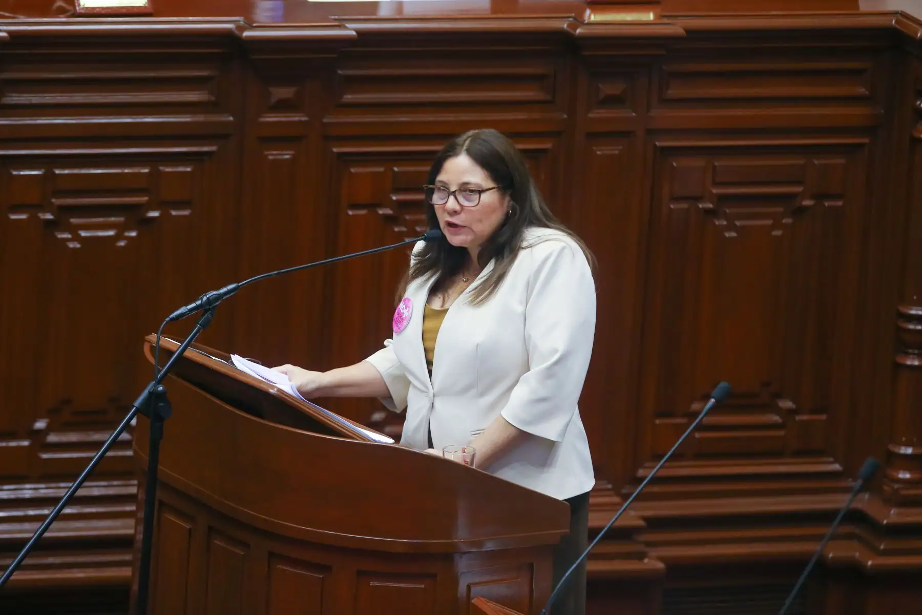 El titular de la Presidencia del Consejo de Ministros (PCM), César Villanueva, y la Ministra de la Mujer Ana María Mendieta, asisten a la sesión plenaria del Congreso para informar sobre los avances del cumplimiento de la Ley 28983, Ley de Igualdad de Oportunidades entre Mujeres y Hombres. Foto: ANDINA/ Vidal Tarqui