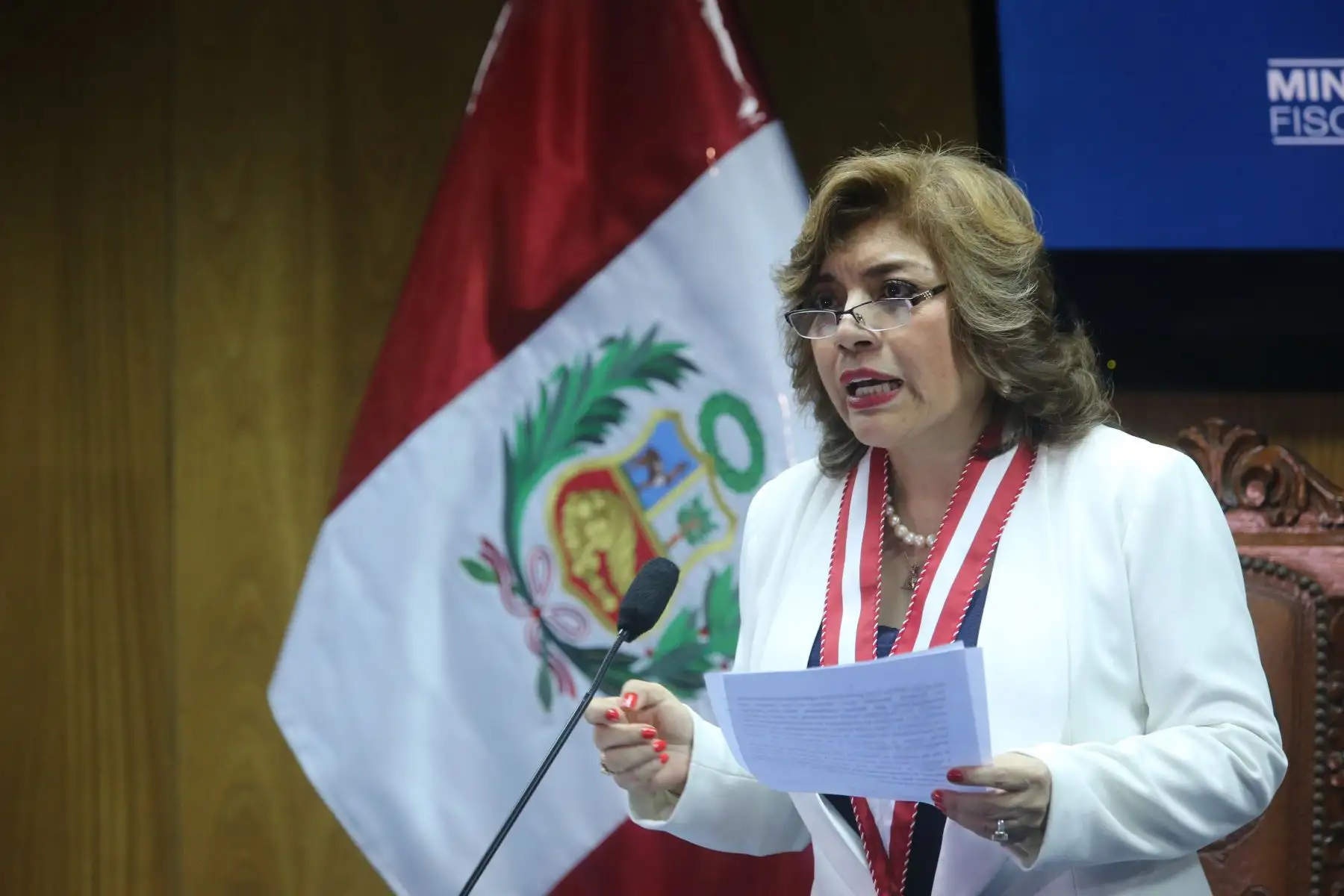 Pronunciamiento de la Fiscal de la Nacion Zoraida Avalos Ribnjbbera.Foto: ANDINA/Jhony Laurente