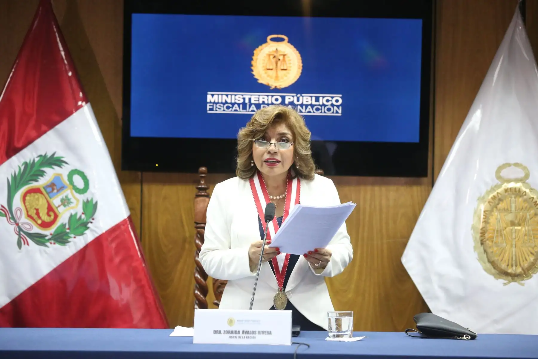 Pronunciamiento de la Fiscal de la Nación Zoraida Avalos Rivera.Foto: ANDINA/Jhony Laurente