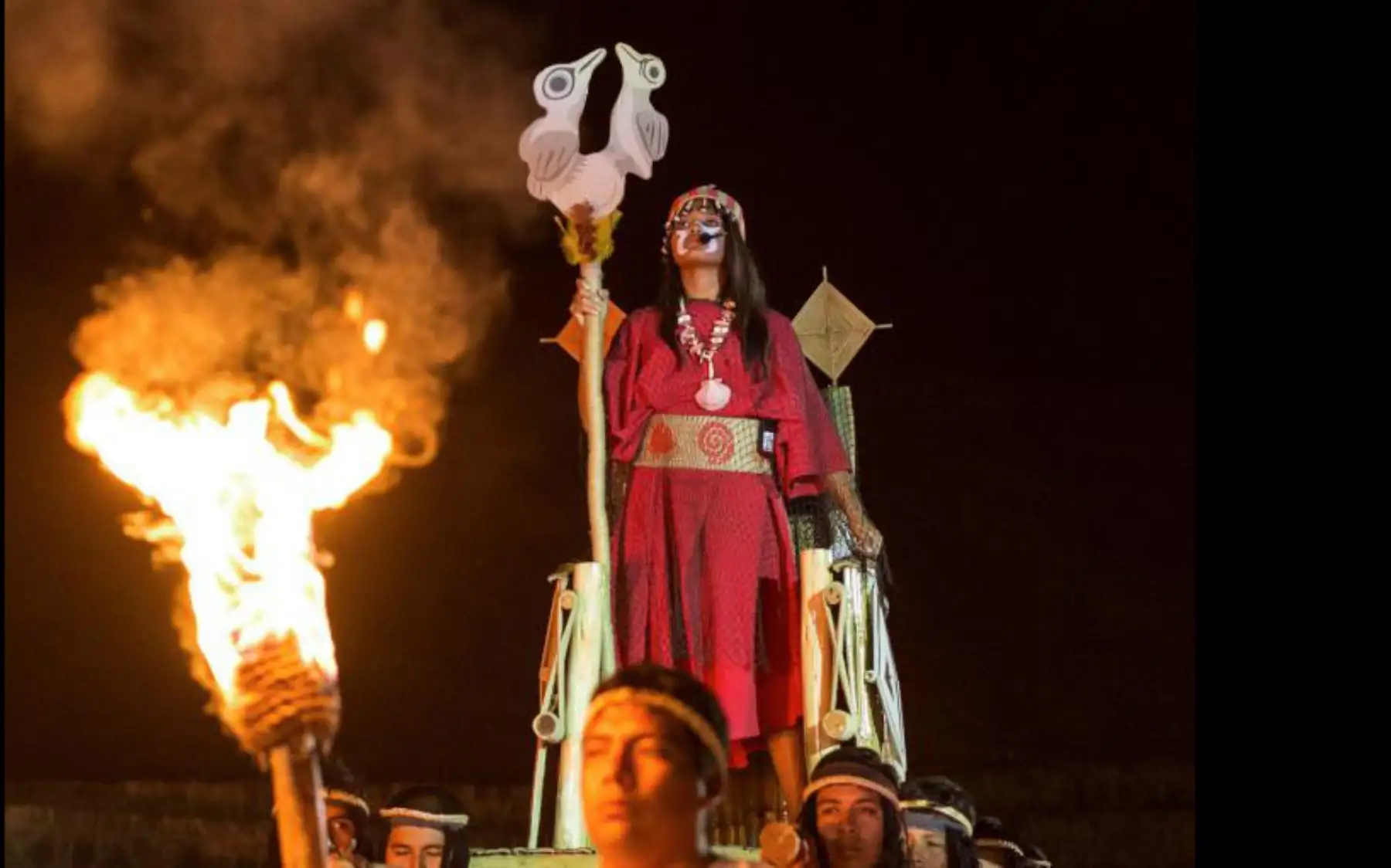 Representación de la sacerdotisa de la civilización Caral, desarrollada hace 5,000 años. Foto: ANDINA/Proyecto Arqueológico Caral