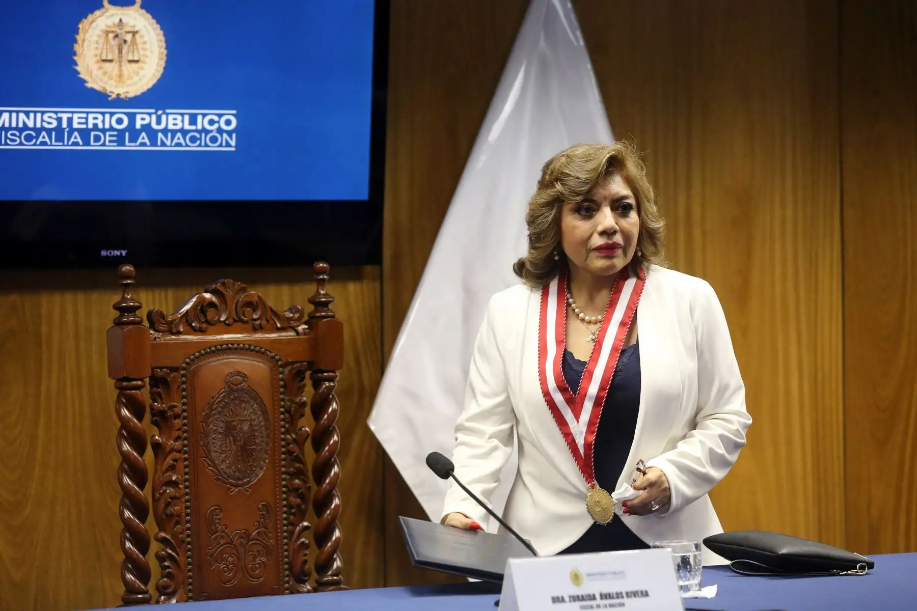 Pronunciamiento de la Fiscal de la Nación Zoraida Avalos Rivera.Foto: ANDINA/Jhony Laurente