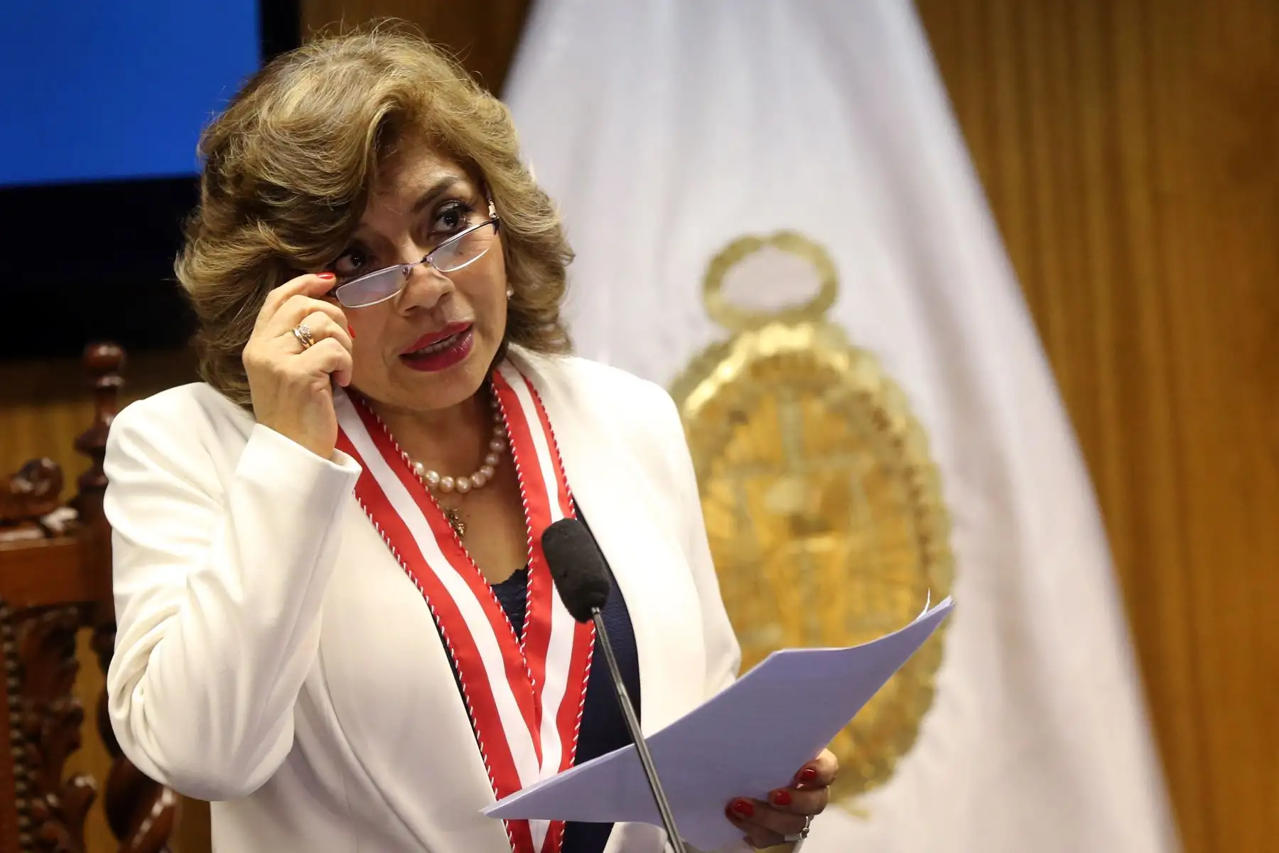 Pronunciamiento de la Fiscal de la Nación Zoraida Avalos Rivera.Foto: ANDINA/Jhony Laurente
