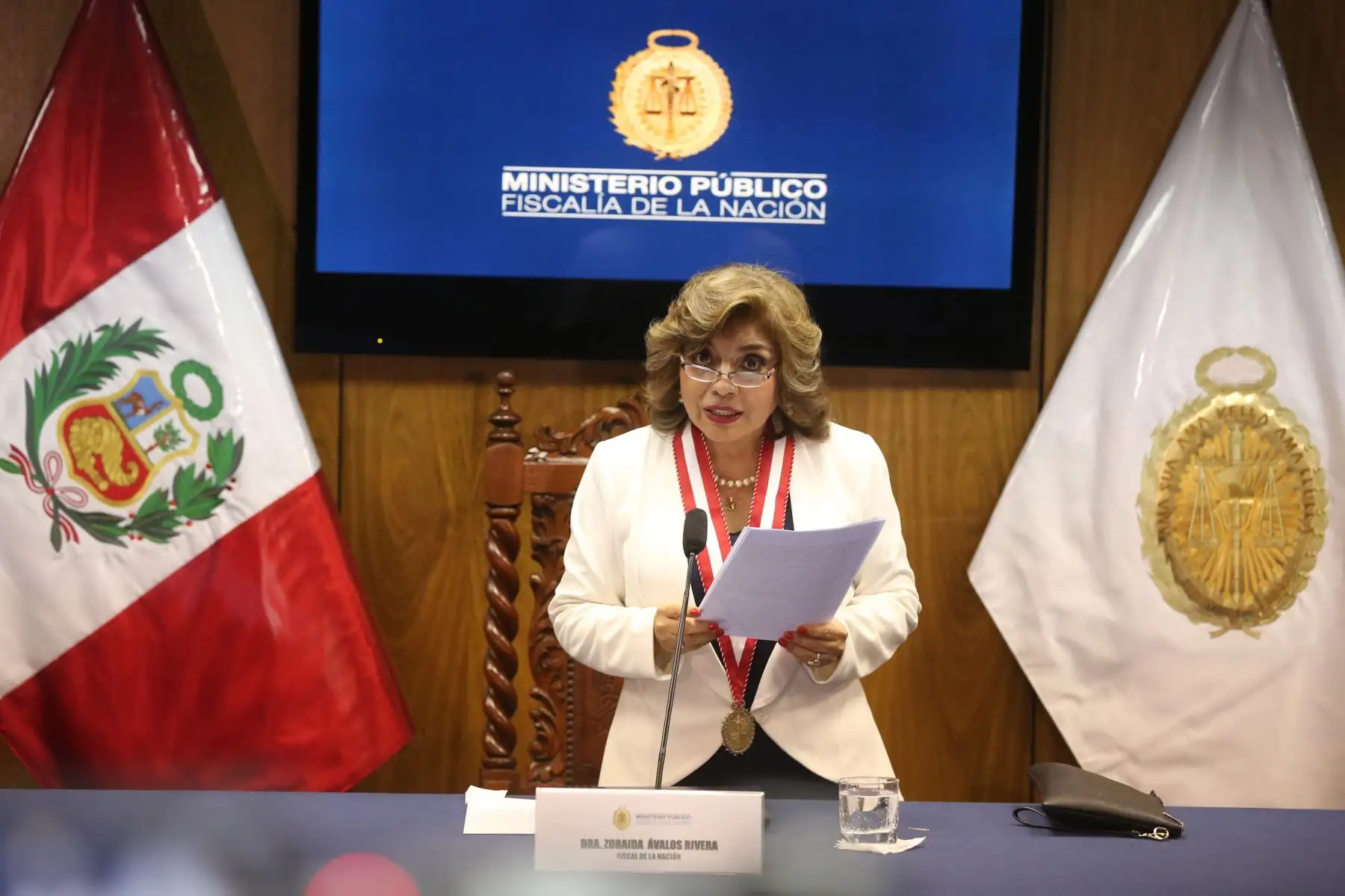 Pronunciamiento de la Fiscal de la Nación Zoraida Avalos Rivera.Foto: ANDINA/Jhony Laurente