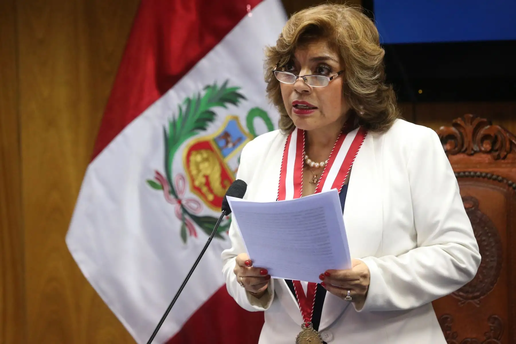 Pronunciamiento de la Fiscal de la Nación Zoraida Avalos Rivera.Foto: ANDINA/Jhony Laurente
