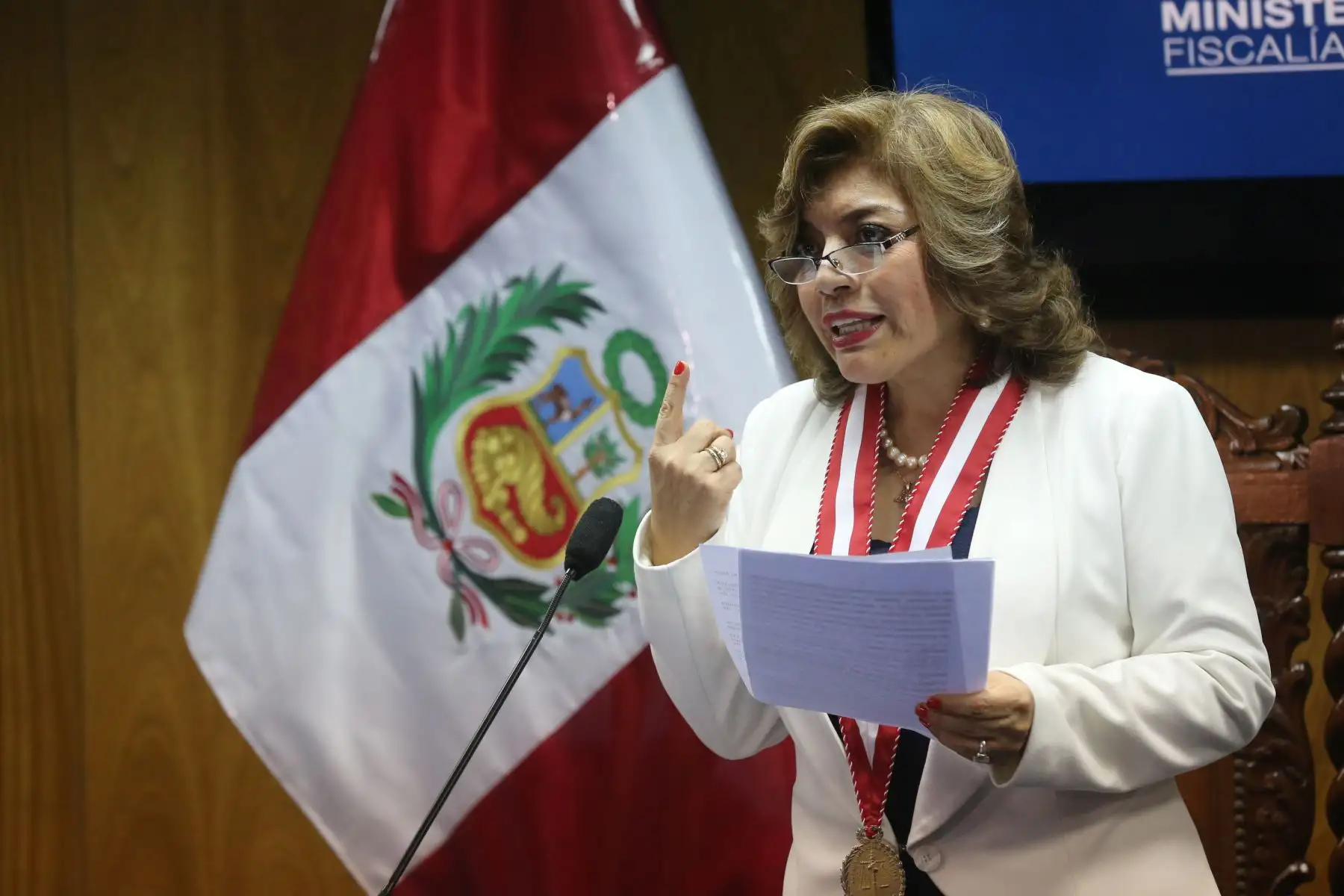 Pronunciamiento de la Fiscal de la Nación Zoraida Avalos Rivera.Foto: ANDINA/Jhony Laurente