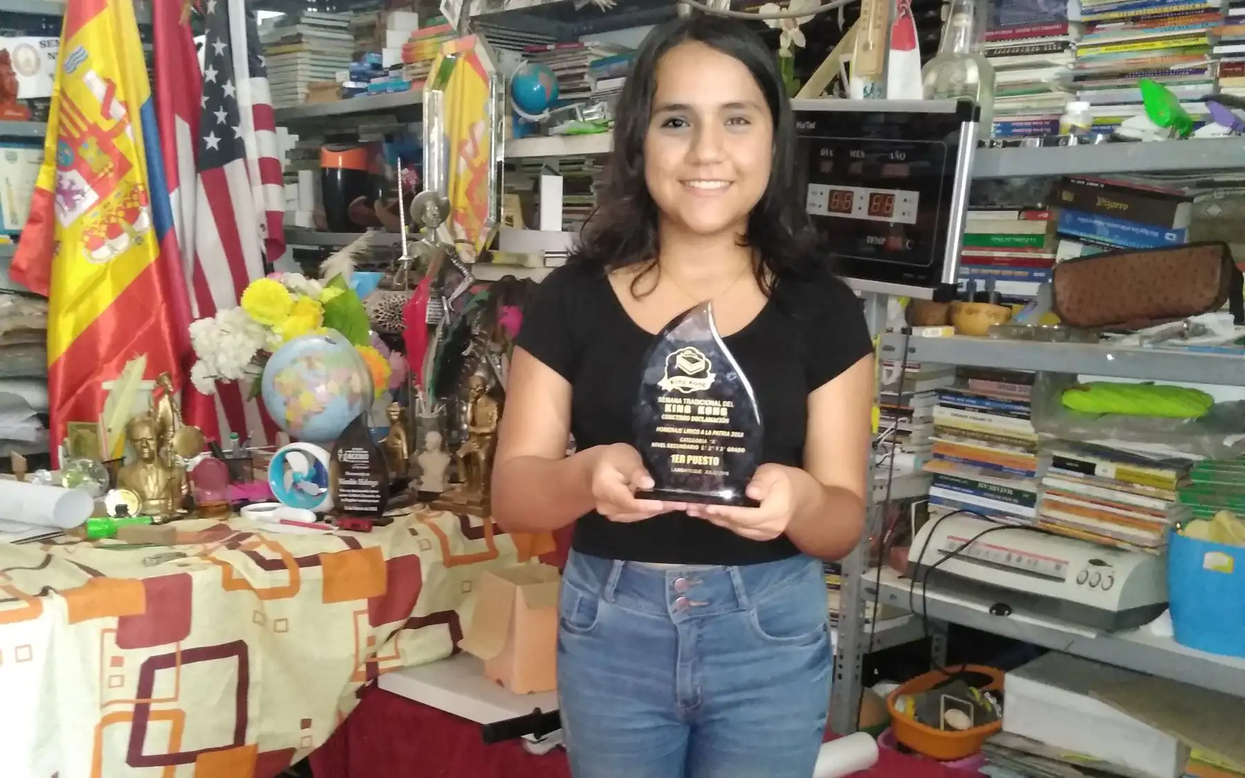 La escolar lambayecana Nadesha Nicole Hidrogo Cabrera (14) ocupó el tercer puesto a escala nacional en el examen de admisión a los 25 colegios de alto rendimiento (Coar). Foto: ANDINA/Difusión