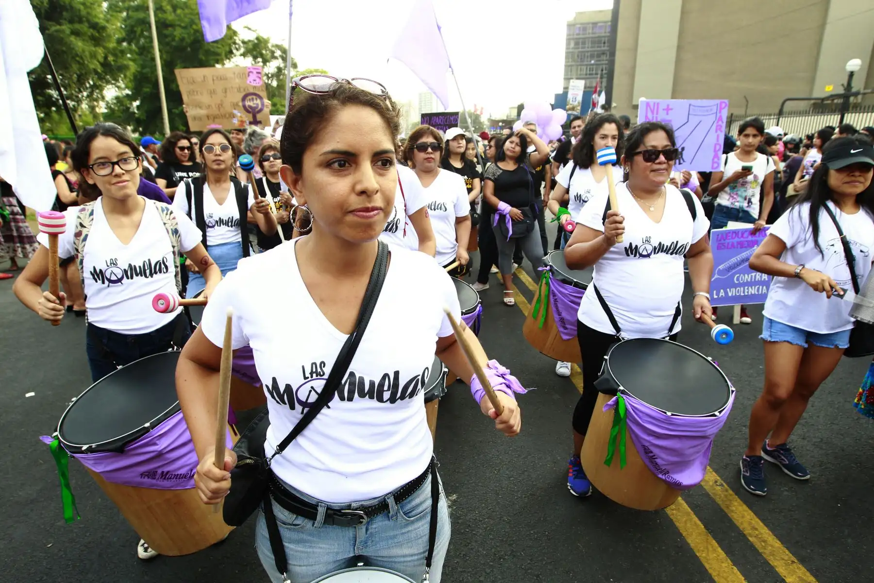 Marcha por el Día Internacional de la Mujer, bajo el lema “Todas x Justicia”, en el Centro de Lima. Foto: ANDINA/Eddy Ramos.