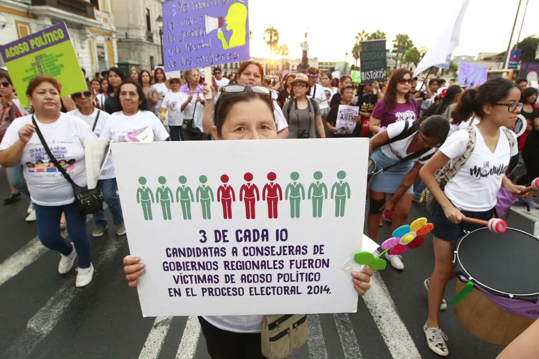 Marcha por el Día Internacional de la Mujer, bajo el lema “Todas x Justicia”, en el Centro de Lima. Foto: ANDINA/Eddy Ramos.