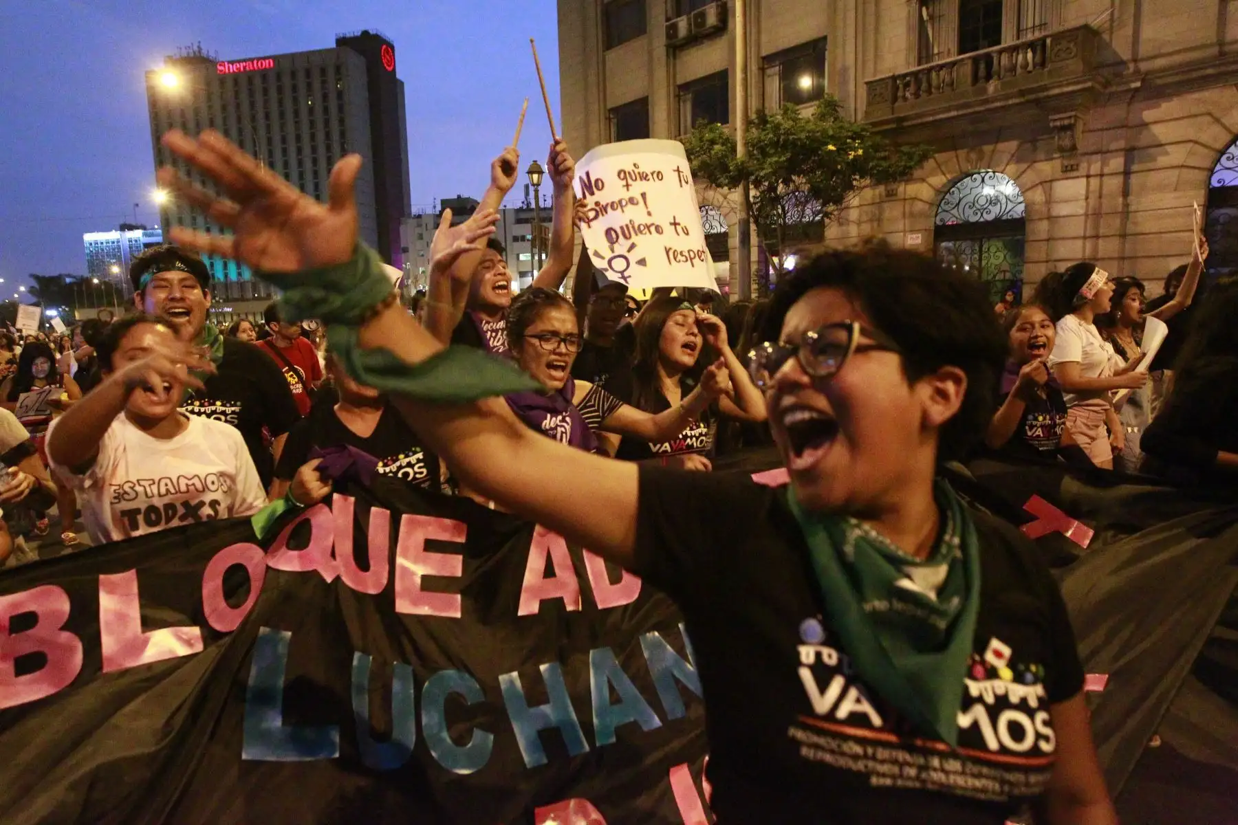 Marcha por el Día Internacional de la Mujer, bajo el lema “Todas x Justicia”, en el Centro de Lima. Foto: ANDINA/Eddy Ramos.