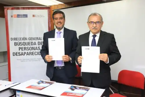 Viceministro de Derechos Humanos y Acceso a la Justicia, Daniel Sánchez; y el presidente de la Comisedh, Pablo Rojas. Foto: Difusión.