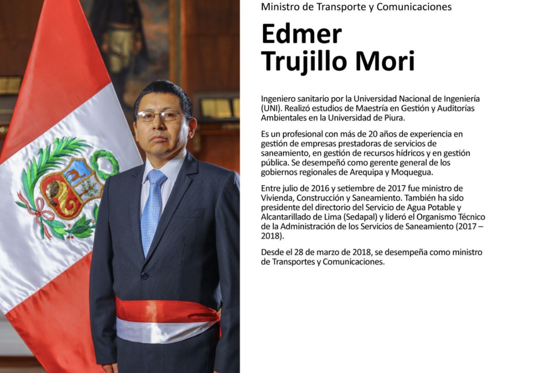 Edmer Trujillo, ministro de Transportes y Comunicaciones