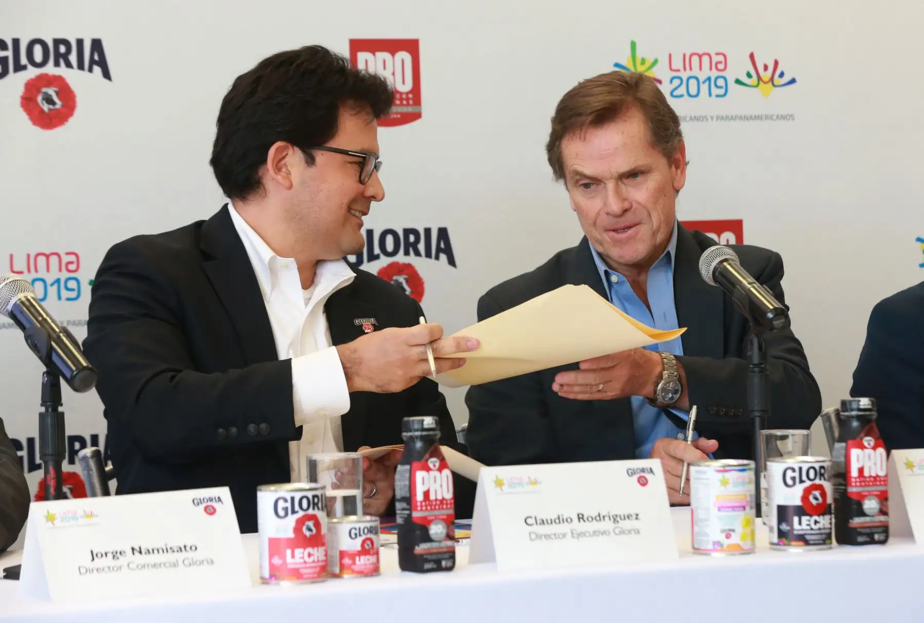 En conferencia de prensa se anuncia a Gloria como nuevo patrocinador de  los Juegos  Panamericanos y Parapanamericanos Lima 2109. Foto: ANDINA/Norman Córdova
